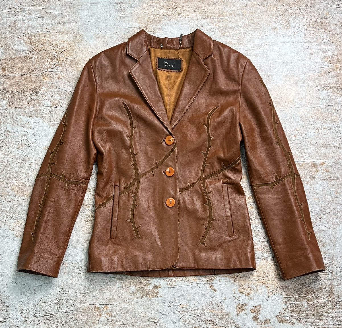Vintage Vintage Japanese retro leather blazer jacket Size S / US 4 / IT 40 - 1 Thumbnail