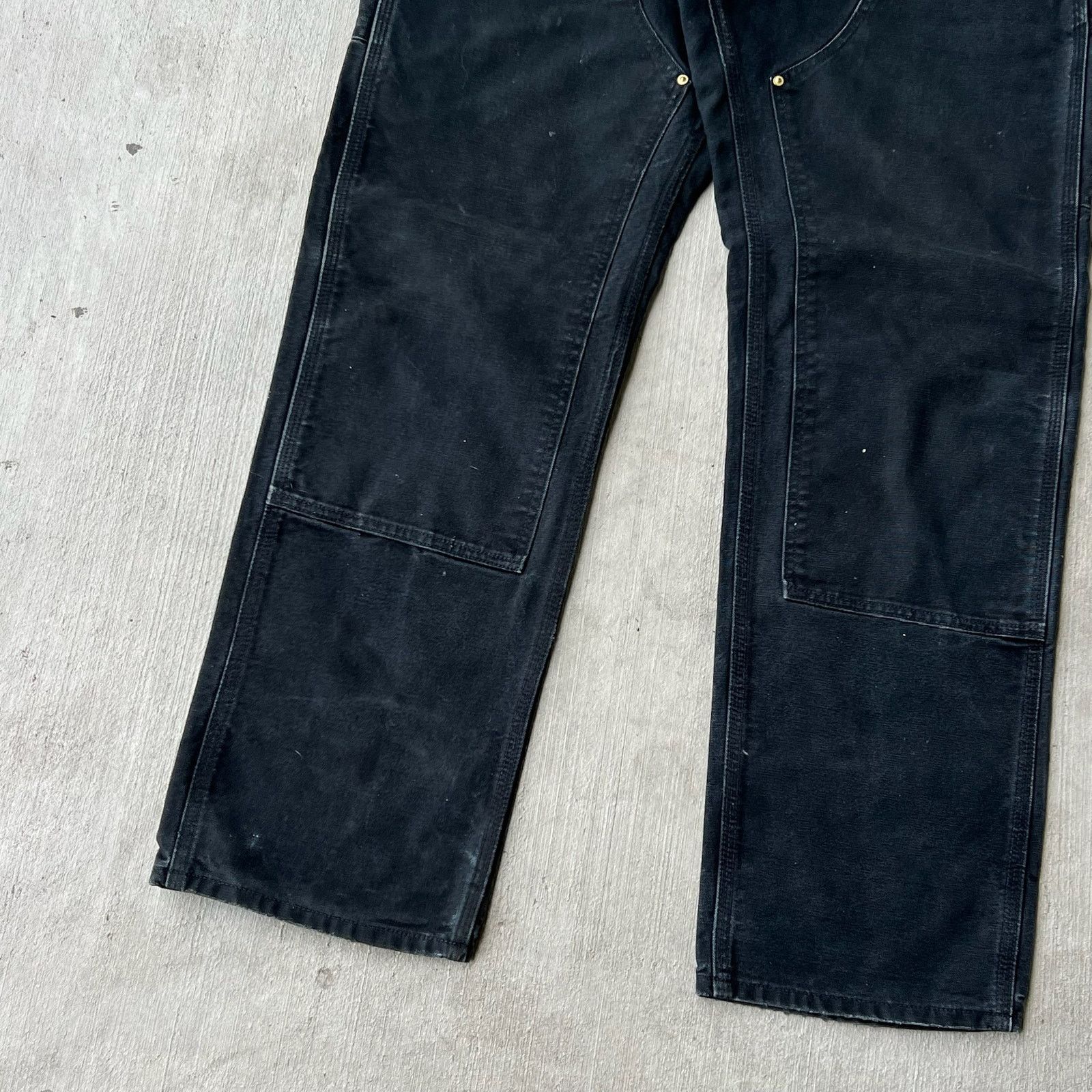 Carhartt × Vintage Carhartt faded black double knee work wear carpenter pants Size US 31 - 4 Thumbnail