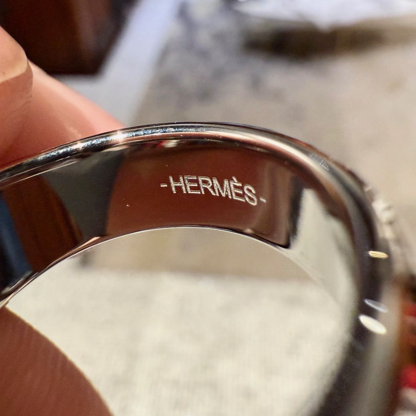 Hermes Hermès Carrousel Craie Lacquered Signet Ring - Size 60 Size ONE SIZE - 7 Thumbnail