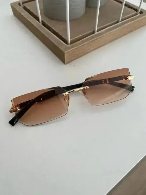 Other Brown Lens Rimless Square Sunglasses Size ONE SIZE - 1 Thumbnail