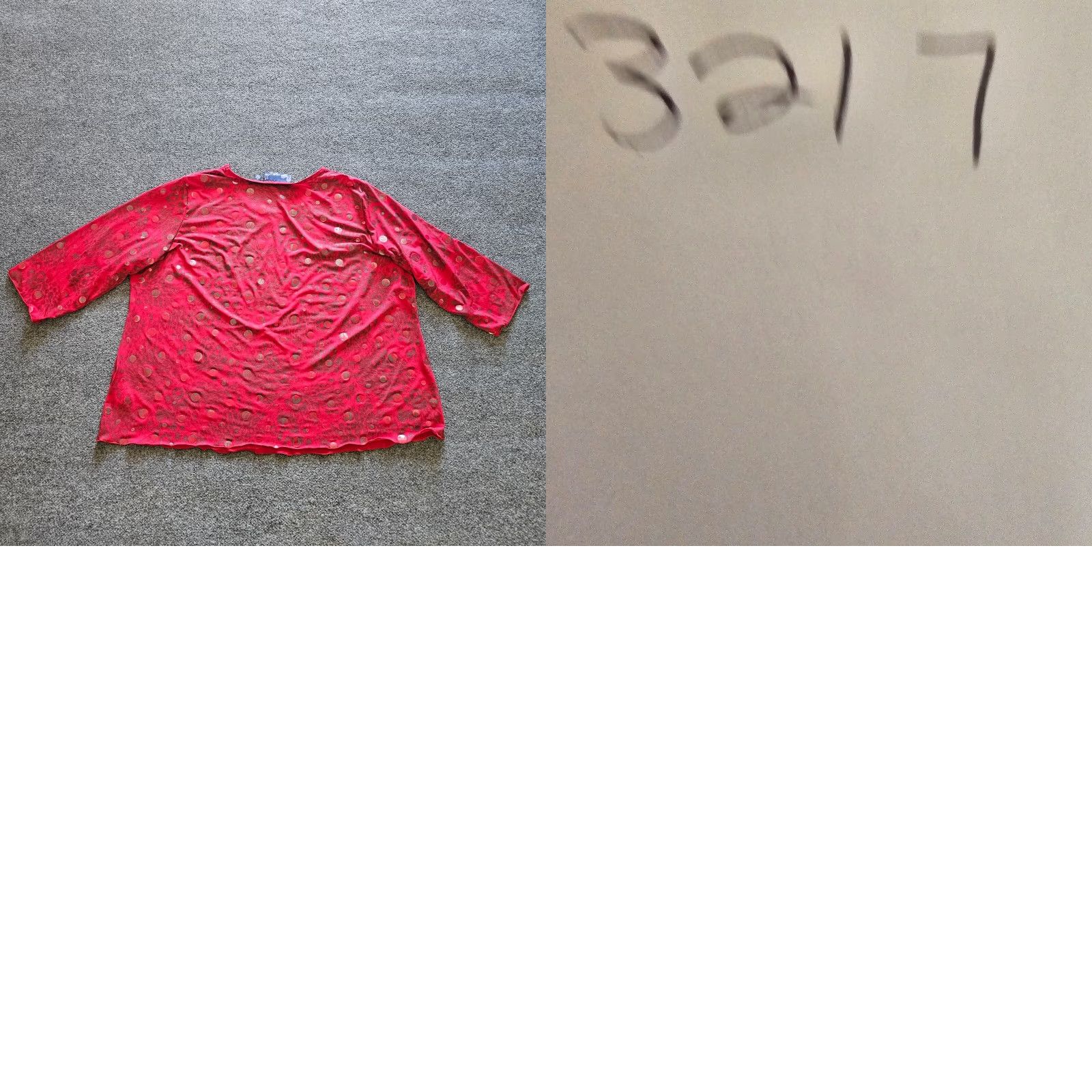 Vintage Susan Graver Blouse Womens Size 3X Red 3/4 Sleeve Leopard Casual Career Shirt Size XXL / US 16-18 / IT 52-54 - 8 Thumbnail