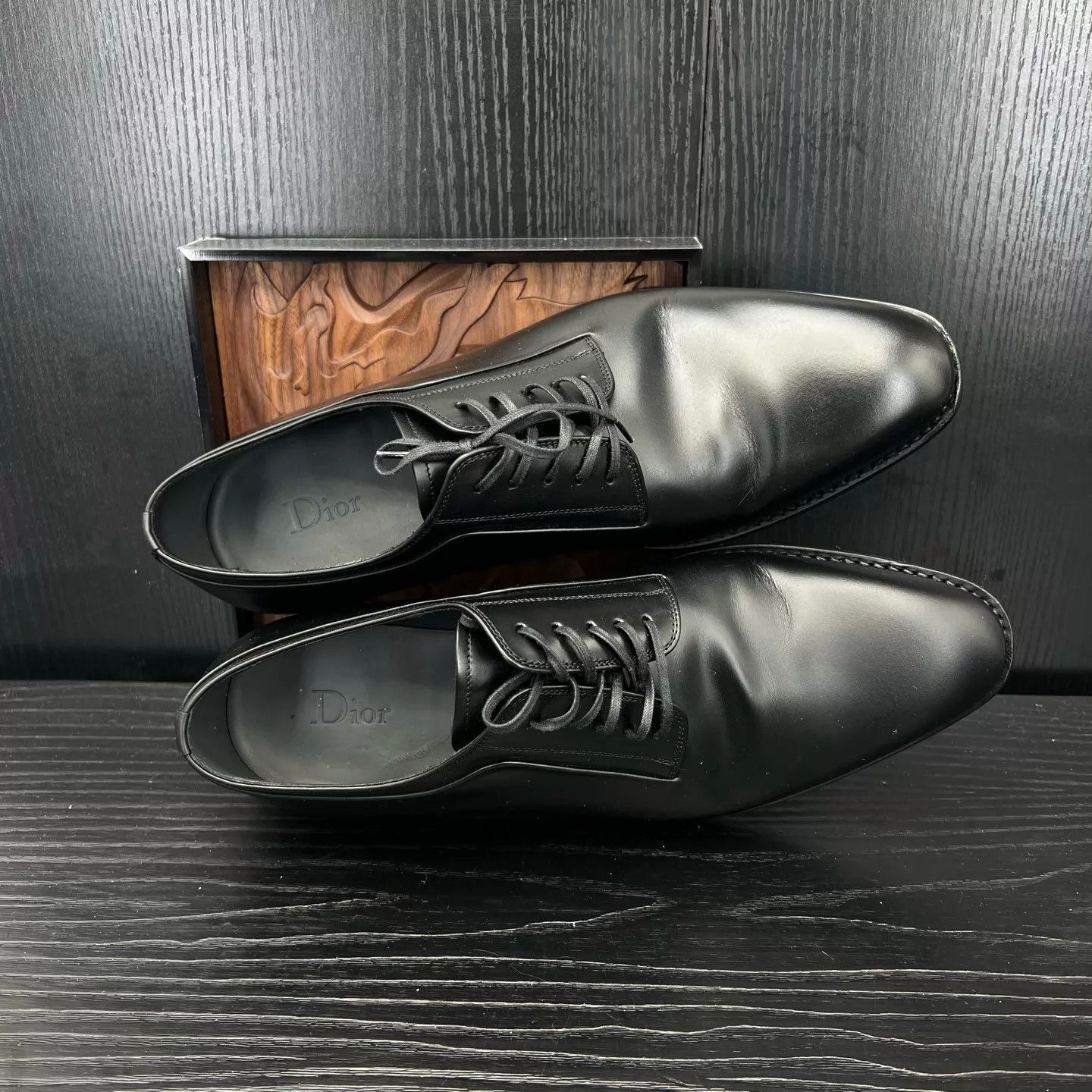 Dior Dior Black Leather Shoes Size 42 Like New With Box Size US 9 / EU 42 - 3 Thumbnail