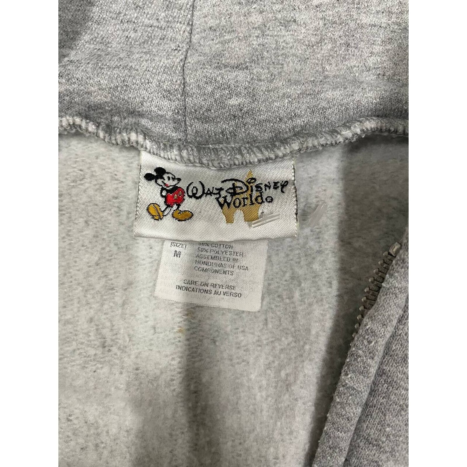 Disney × Mickey Mouse × Vintage Vintage Walt Disney World Hoodie Mickey Mouse Gray Zip M Size US M / EU 48-50 / 2 - 2 Thumbnail
