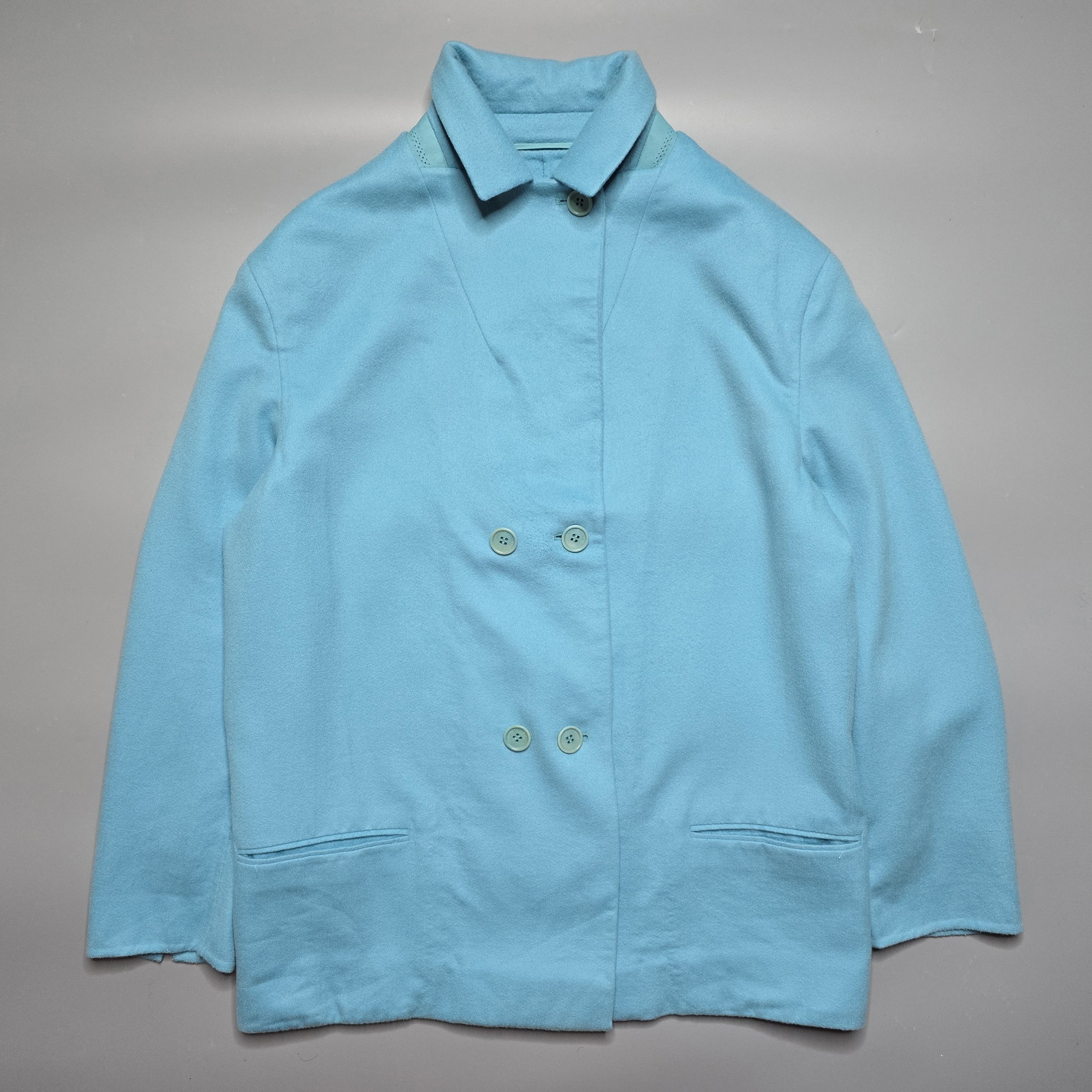 Loro Piana Loro Piana - Turquoise Cashmere Short Coat Size M / US 6-8 / IT 42-44 - 2 Thumbnail