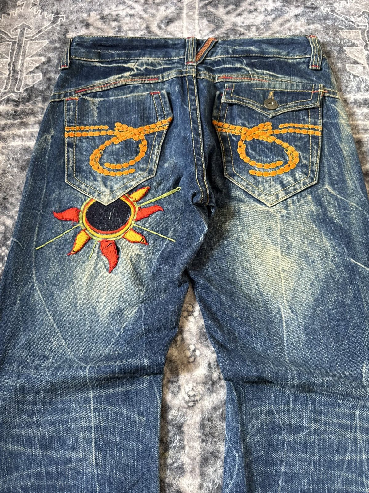 Hysteric Glamour Studio R.P Embroidered Bold Stitched Wide Flared Jeans Size US 28 / EU 44 - 4 Thumbnail