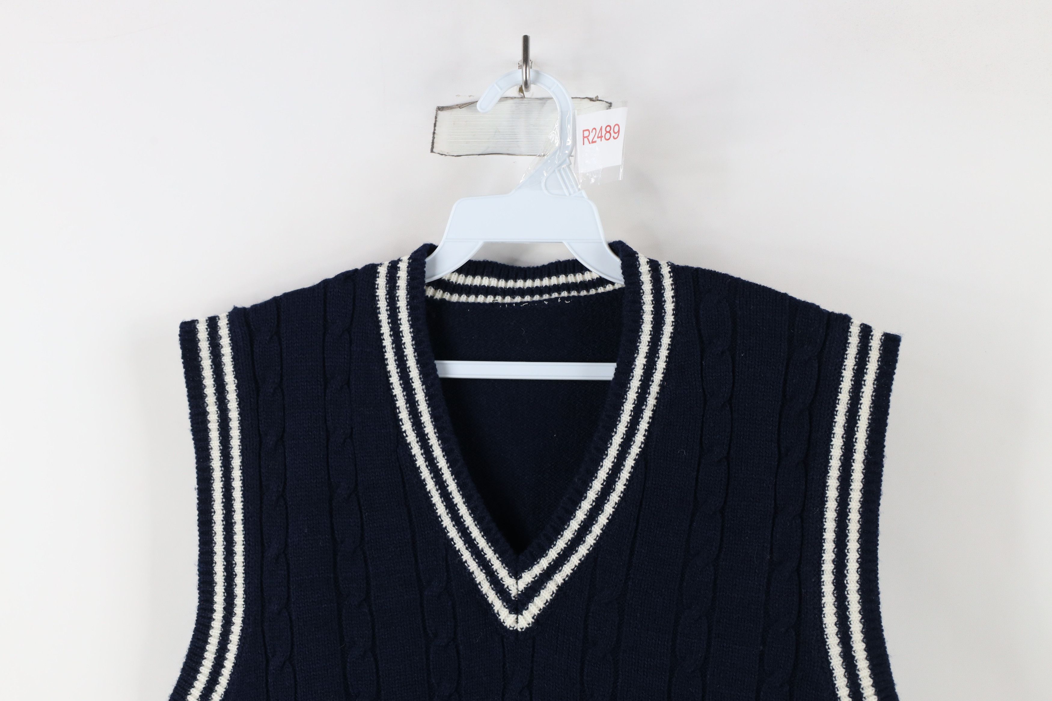 Vintage Vintage 90s Streetwear Striped Cable Knit Sweater Vest Size S / US 4 / IT 40 - 2 Thumbnail