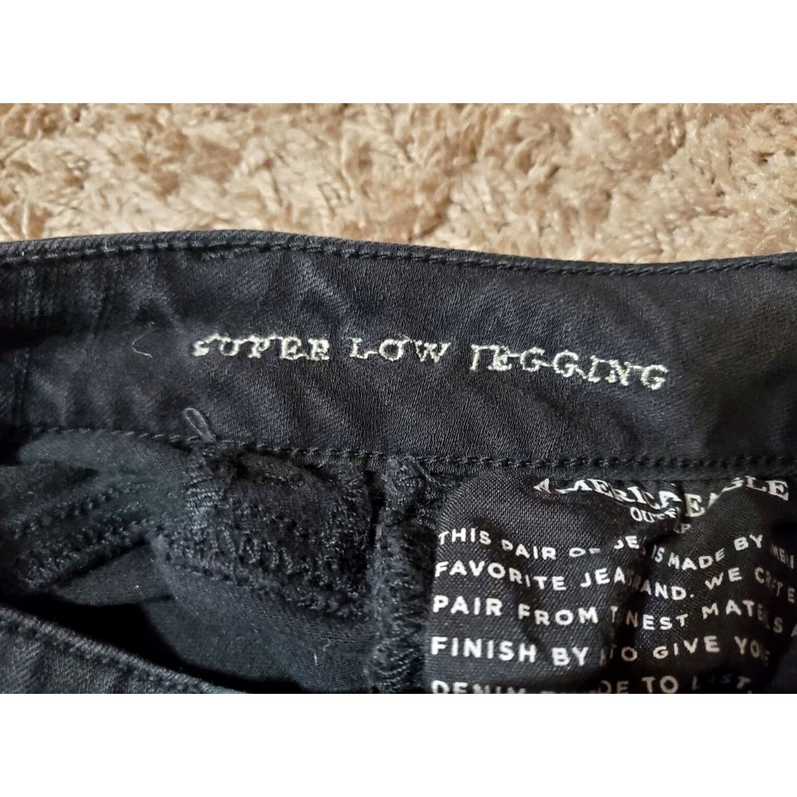 American Eagle Outfitters VINTAGE American Eagle Outfitters Super Stretch X4 Super Low Jegging Jeans Skiny? Size 42" / US 20 - 3 Thumbnail