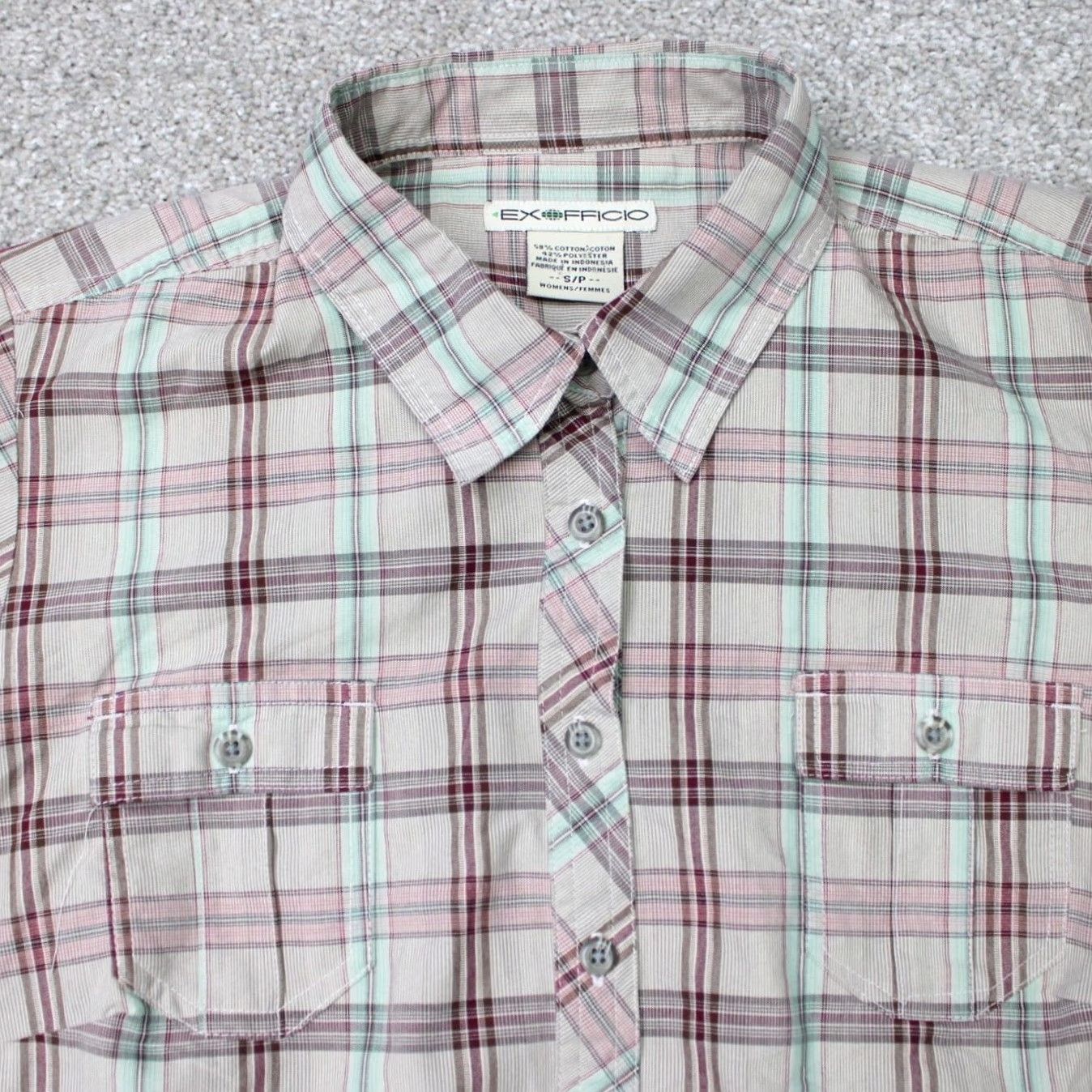 ExOfficio ExOfficio Shirt Womens Small Red/Green/Brown Cotton/Poly Long Sleeve Pullover Shirt Size S / US 4 / IT 40 - 7 Thumbnail