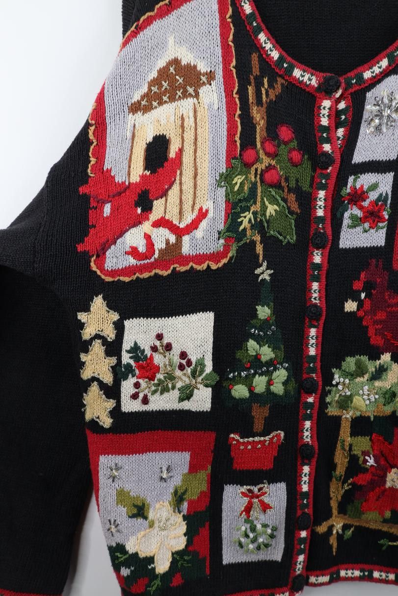 Vintage Vintage 90s Streetwear Flower Bird Christmas Sweater Size L / US 10 / IT 46 - 5 Thumbnail