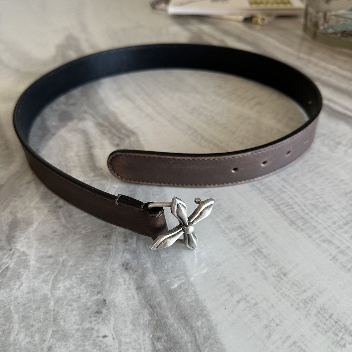 SMFK SMFK Compass Totem Handcrafted Patina Leather Belt Size ONE SIZE - 2 Thumbnail