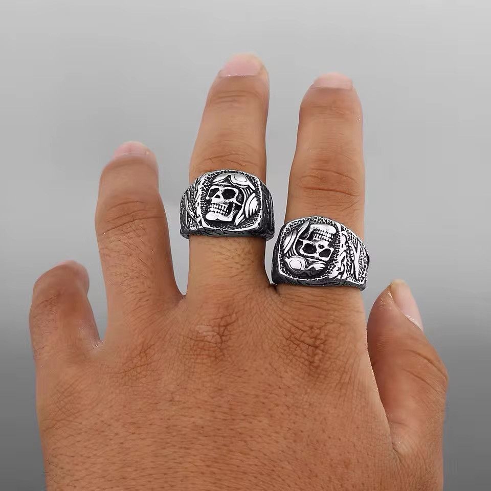 Jewelry Gothic Skull Ring ( size 8 to 14 ) Size ONE SIZE - 3 Thumbnail