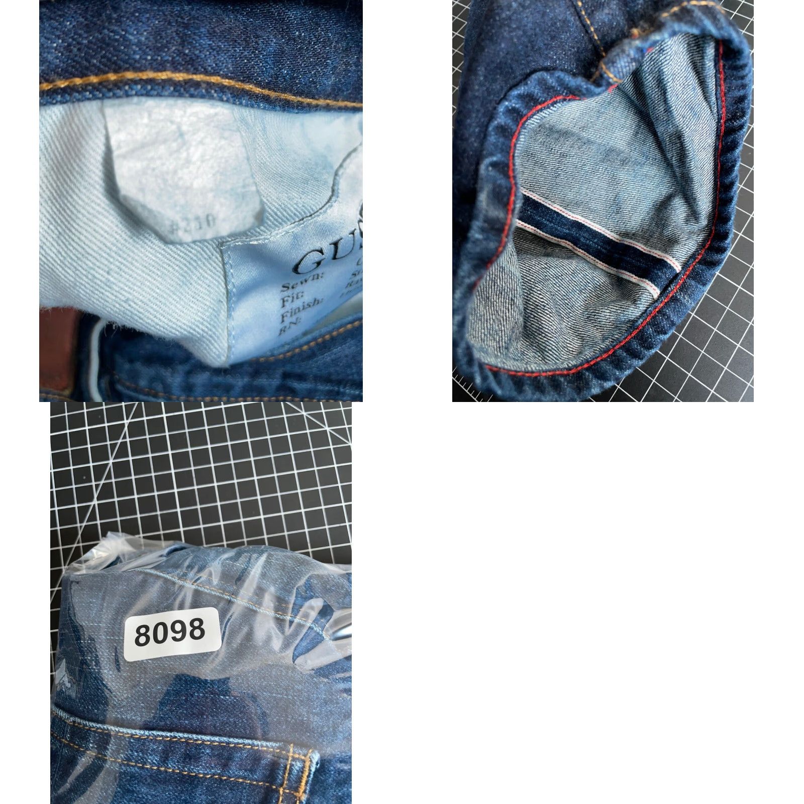 Gustin Gustin California Straight Leg Jeans Men's 32 x 33 Blue Raw Selvedge Denim 5-Pocket Straight Rise Mid Vintage: No Mens Size US 32 / EU 48 - 10 Thumbnail