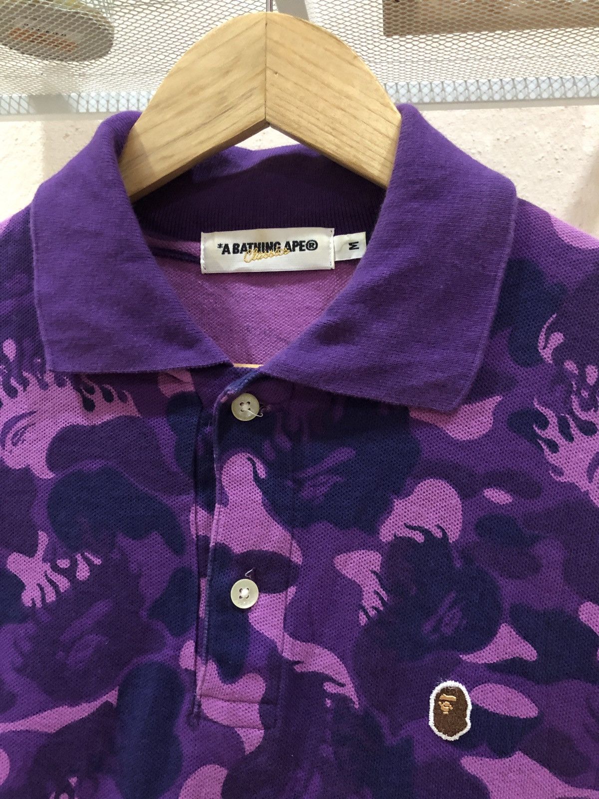 Bape BAPE Fire Camo Polo Shirts Purple Camo Flame A Bathing Ape Size US M / EU 48-50 / 2 - 3 Thumbnail