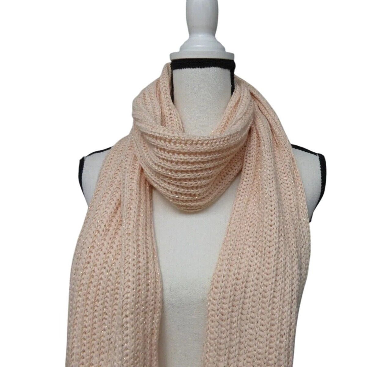 Other Style & Co Women's Solid Shine Ribbed Scarf, Blush Size ONE SIZE - 3 Thumbnail