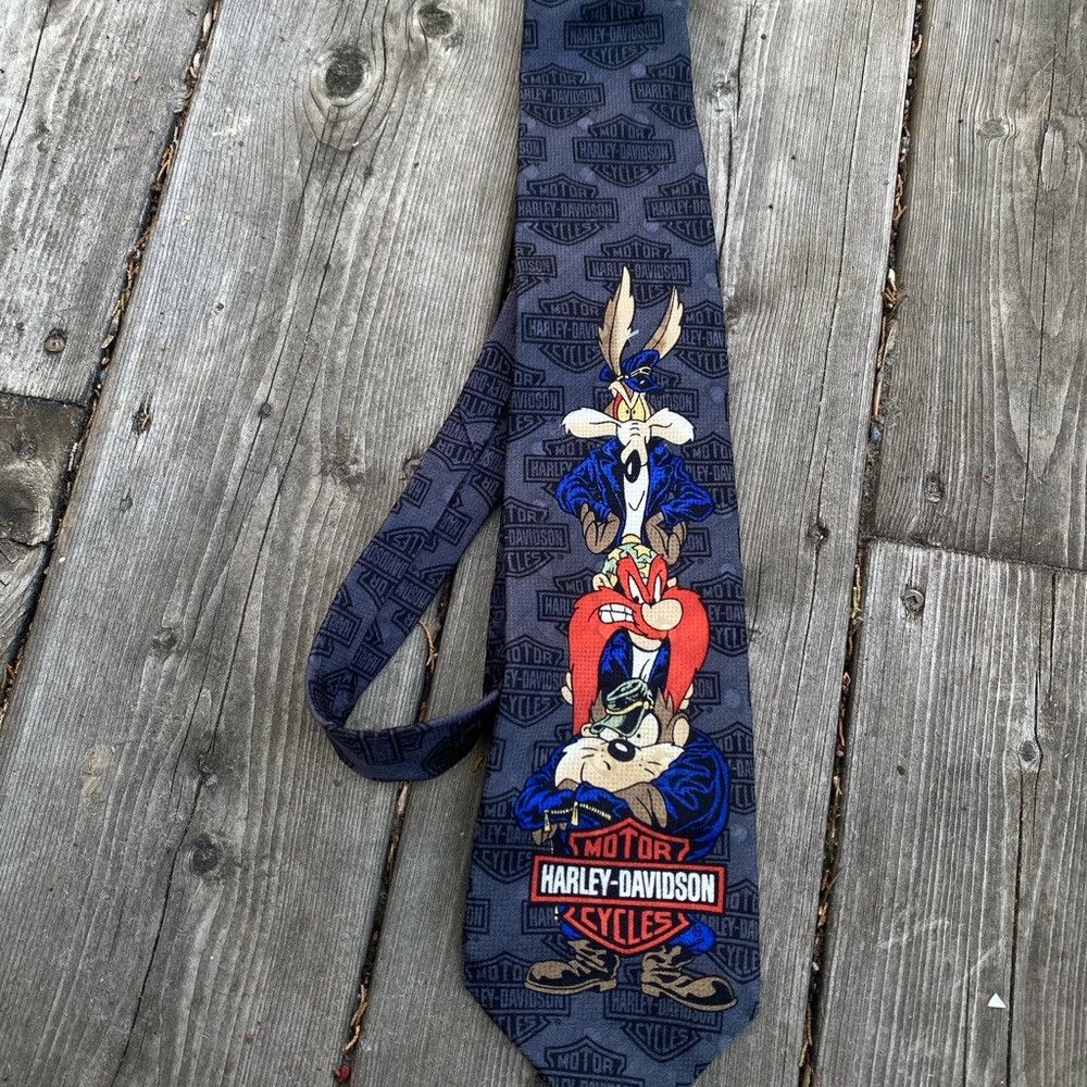 Harley Davidson × Warner Bros Vintage 1994 Harley-Davidson Looney Tunes Tie Men’s Size ONE SIZE - 2 Thumbnail