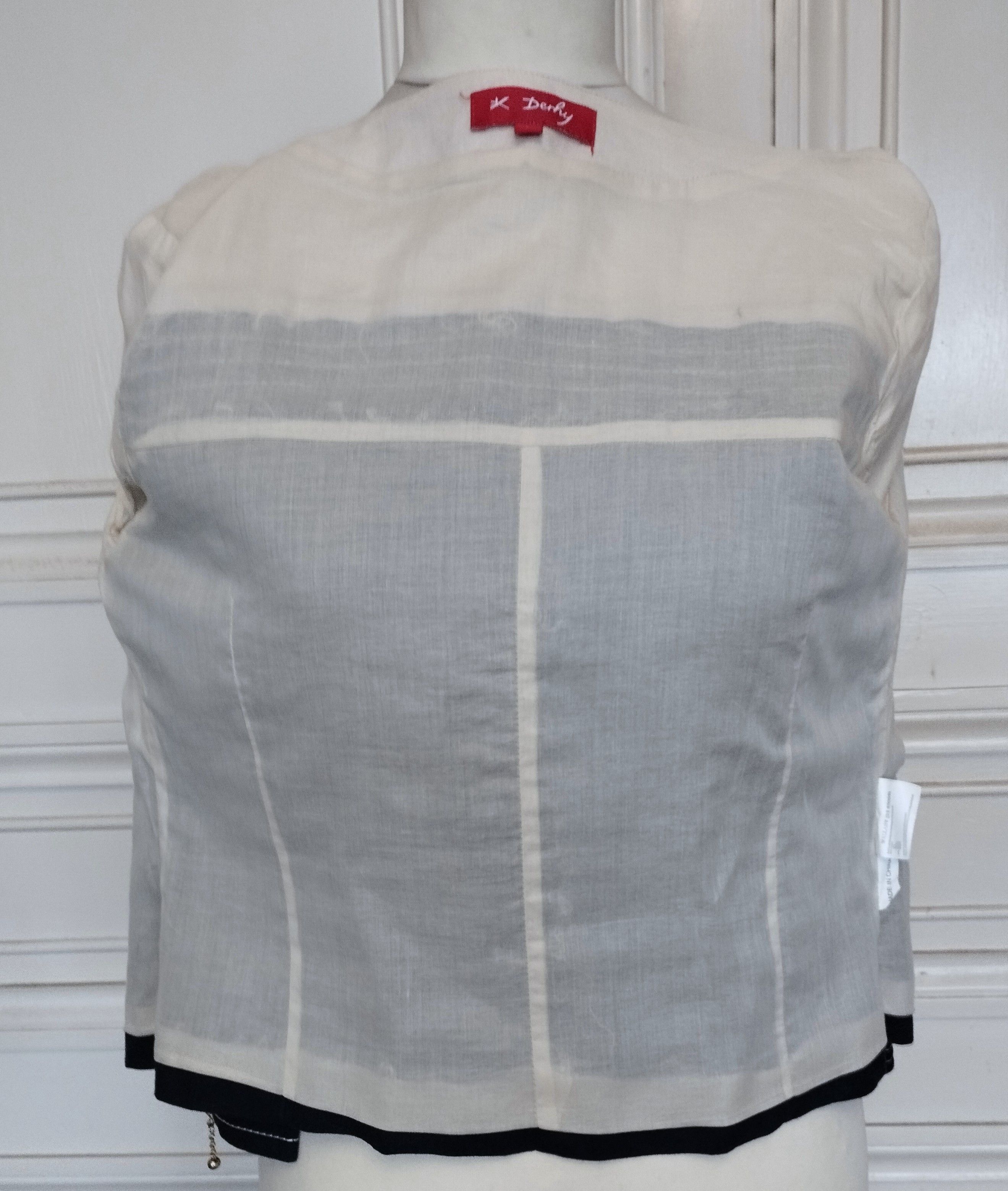Designer René Derhy Veste Lin Soirée Céremonie T XS/S Size XS / US 0-2 / IT 36-38 - 8 Thumbnail