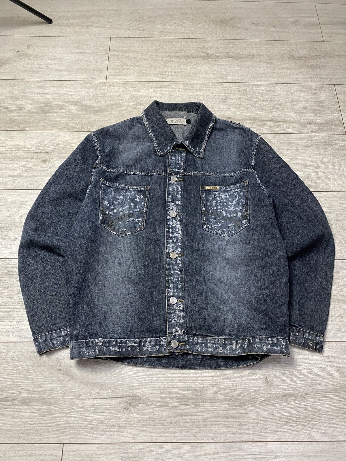 Diesel × Vintage RARE VTG 90s 80s Diesel Denim Jacket Jeans vintage Size US L / EU 52-54 / 3 - 2 Thumbnail