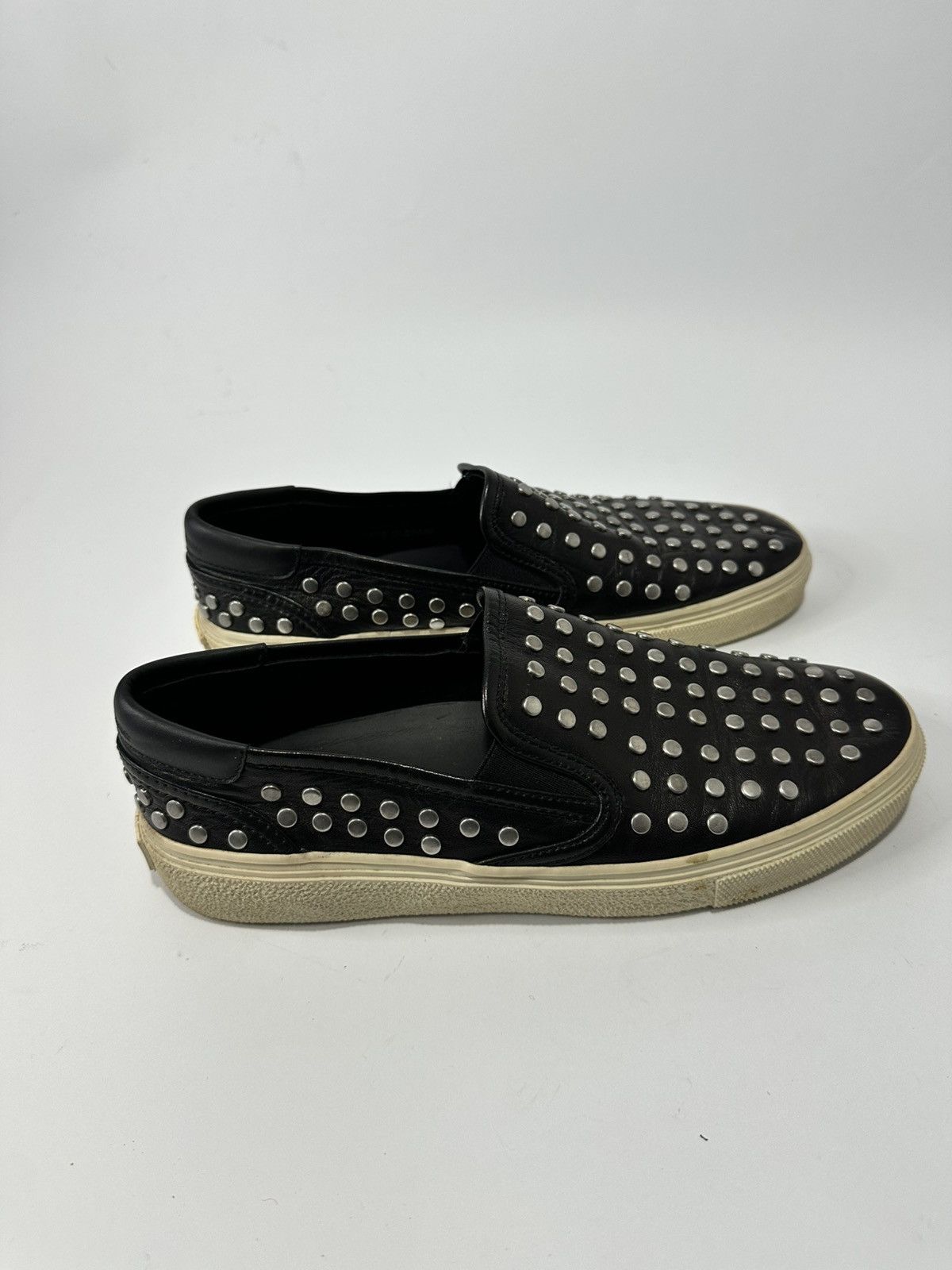 Saint Laurent Paris SAINT LAURENT PARIS Silver studs leather black sneakersEU 39 Size US 9 / IT 39 - 2 Thumbnail