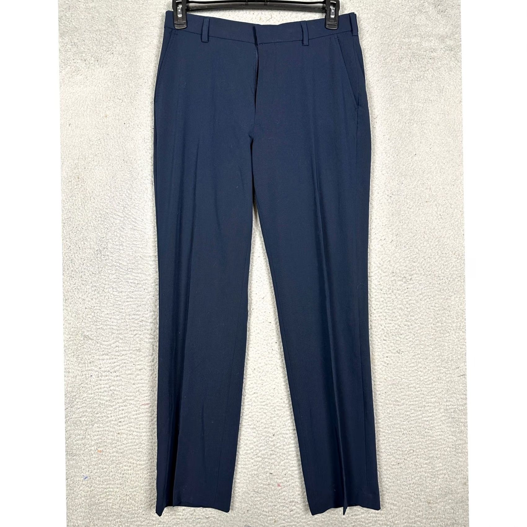 George George Performance Dress Pants Men's 32x32 Blue Classic Fit Stretch Pockets Slant Front Business Formal Workwear Size US 32 / EU 48 - 3 Thumbnail