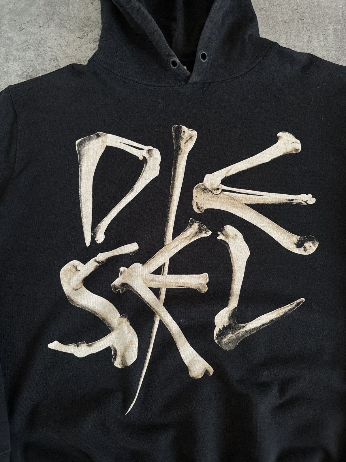 Diesel × Japanese Brand × Vintage Diesel Bones Boxy Black Hoodie Vintage Affliction Rap Skate Size US XL / EU 56 / 4 - 3 Thumbnail