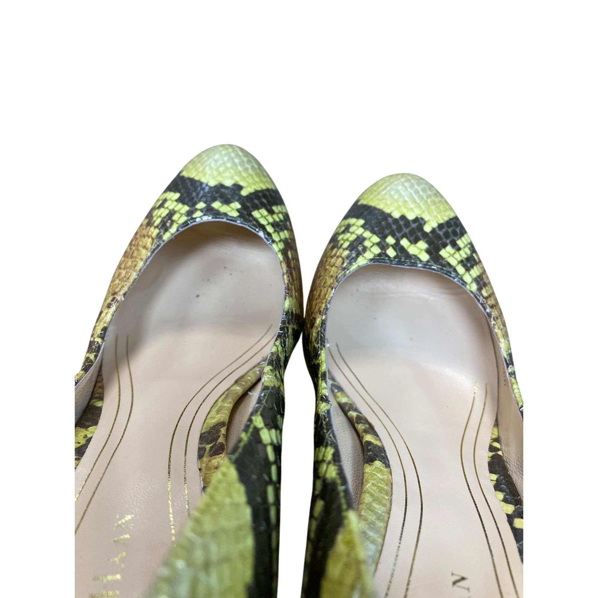 Cole Haan Cole Haan Womans Brown Green Snake Print Leather 3.5" Heels Size US 6 / IT 36 - 9 Thumbnail
