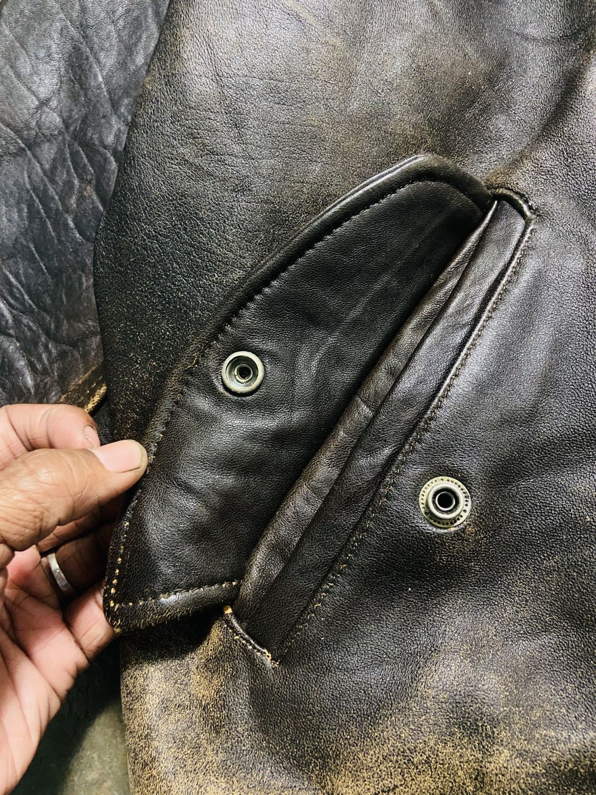 Genuine Leather Vintage Lincoln Sheepskin Leather Bomber Jacket Size US L / EU 52-54 / 3 - 9 Thumbnail
