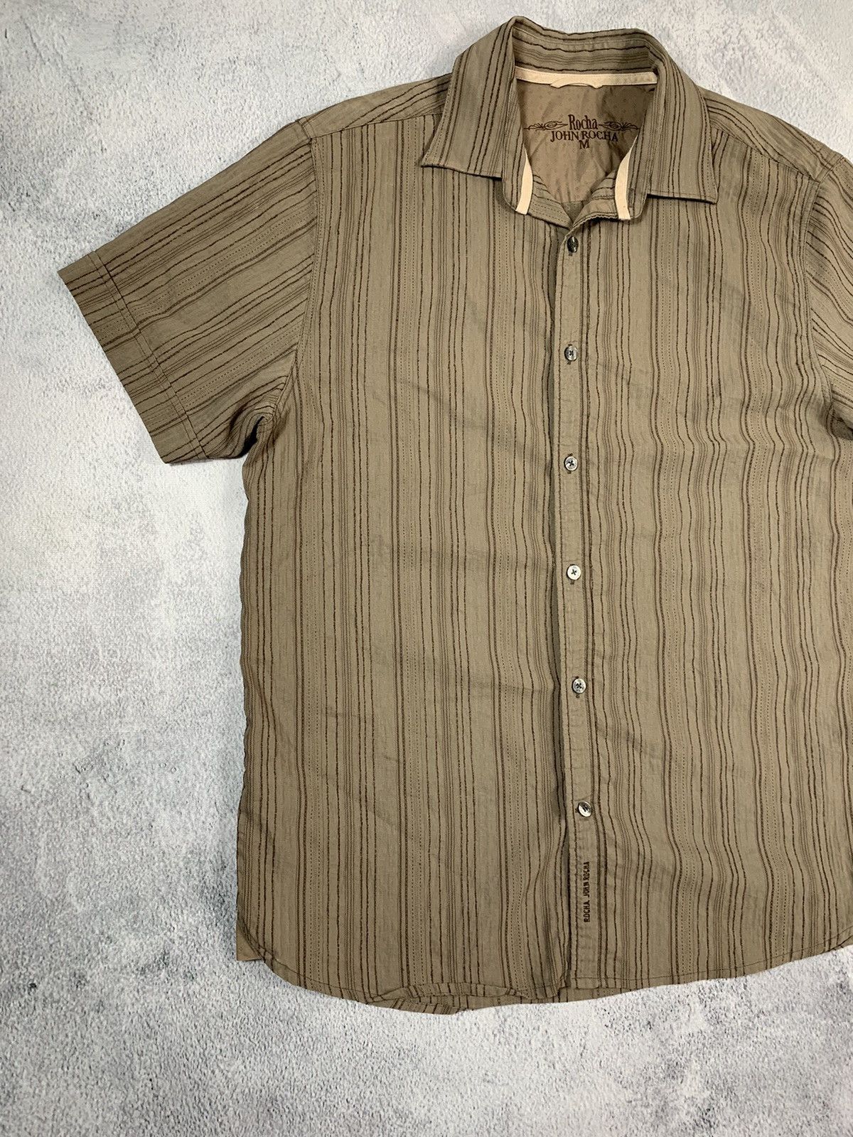 Vintage Vintage Y2K Style Striped Japanese button ups shirt size M Size US M / EU 48-50 / 2 - 2 Thumbnail