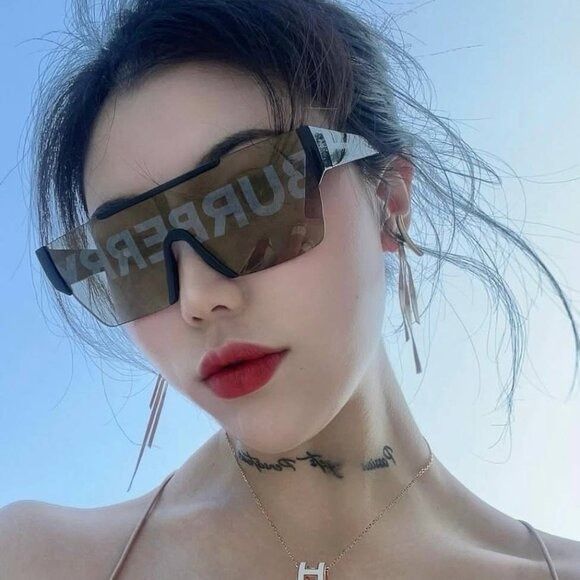 Burberry Burberry BE4291 3001/G Sunglasses Black Shield Frame Size ONE SIZE - 1 Thumbnail