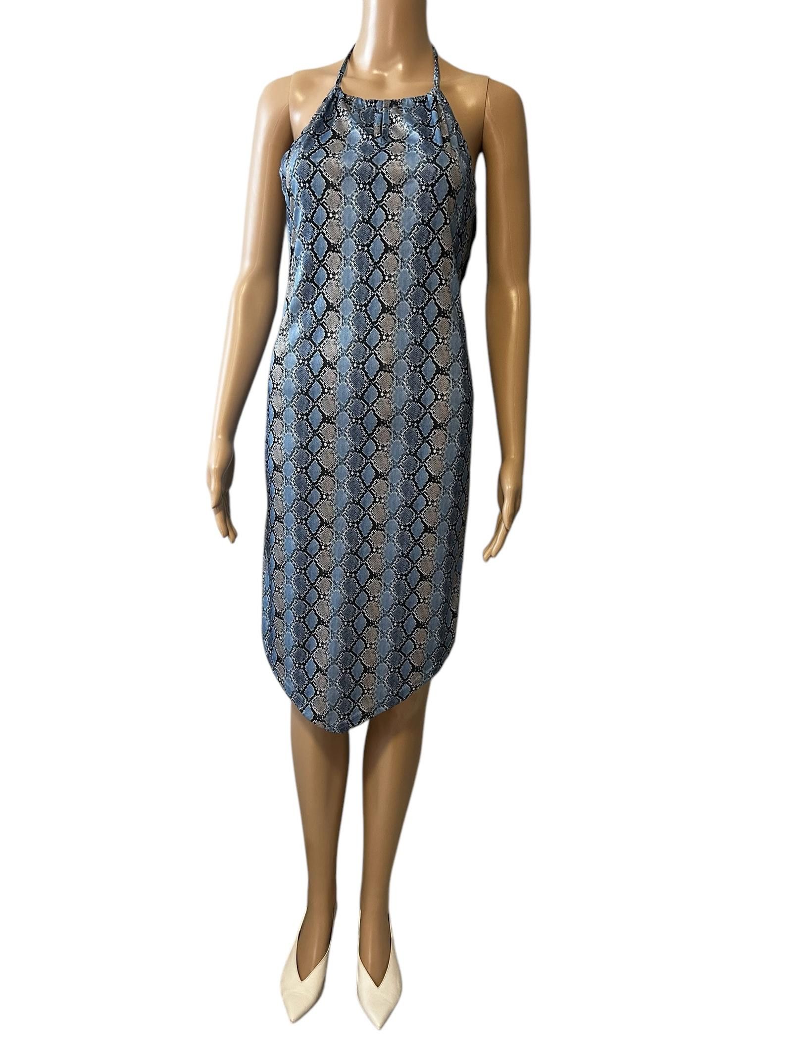 Designer Accomplice Snakeskin Print Halter Dress Size S / US 4 / IT 40 - 1 Thumbnail