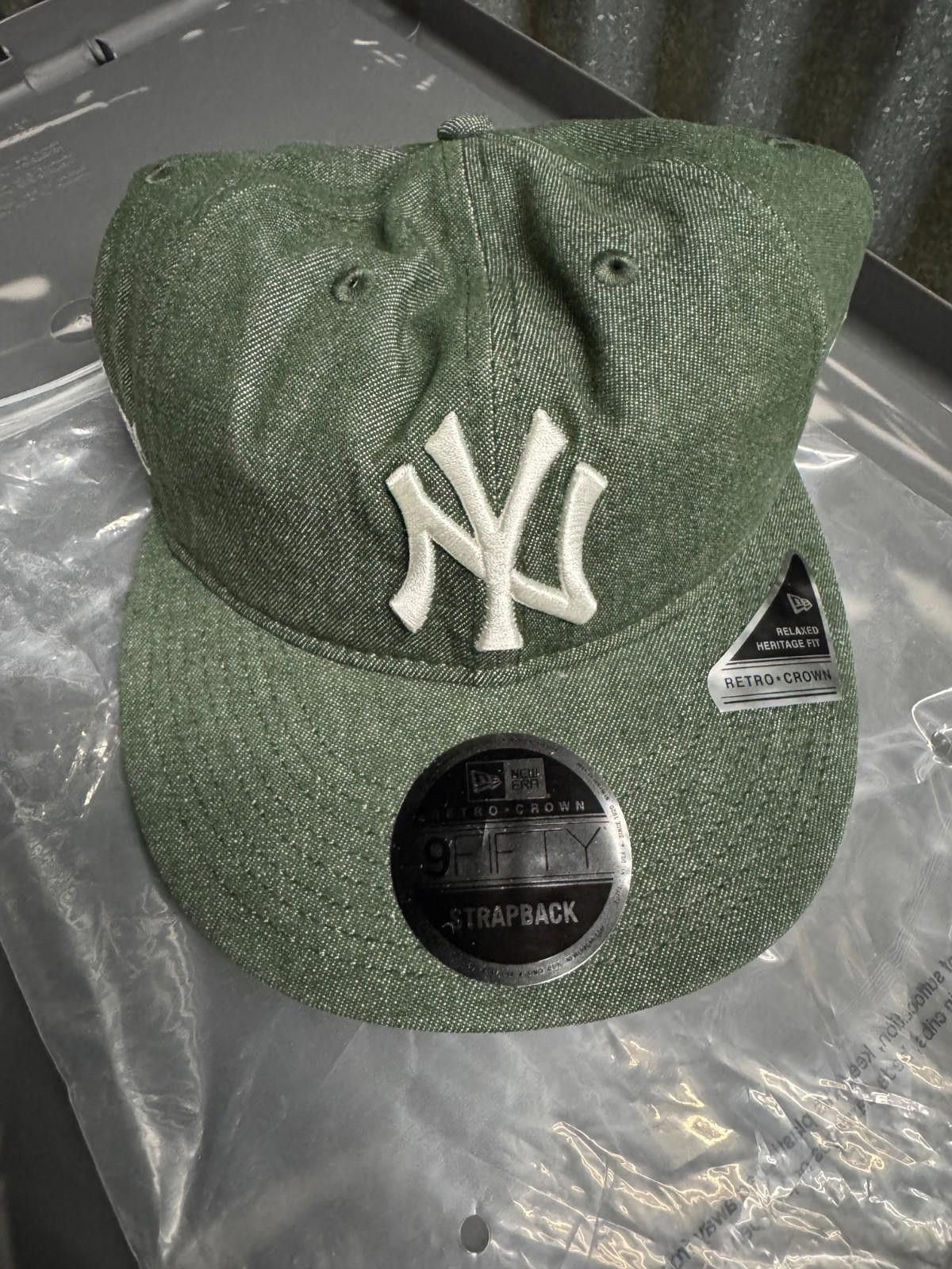 Aime Leon Dore Aime Leon Dore New Era Denim Yankees Hat Cap Green Olive Size ONE SIZE - 1 Thumbnail