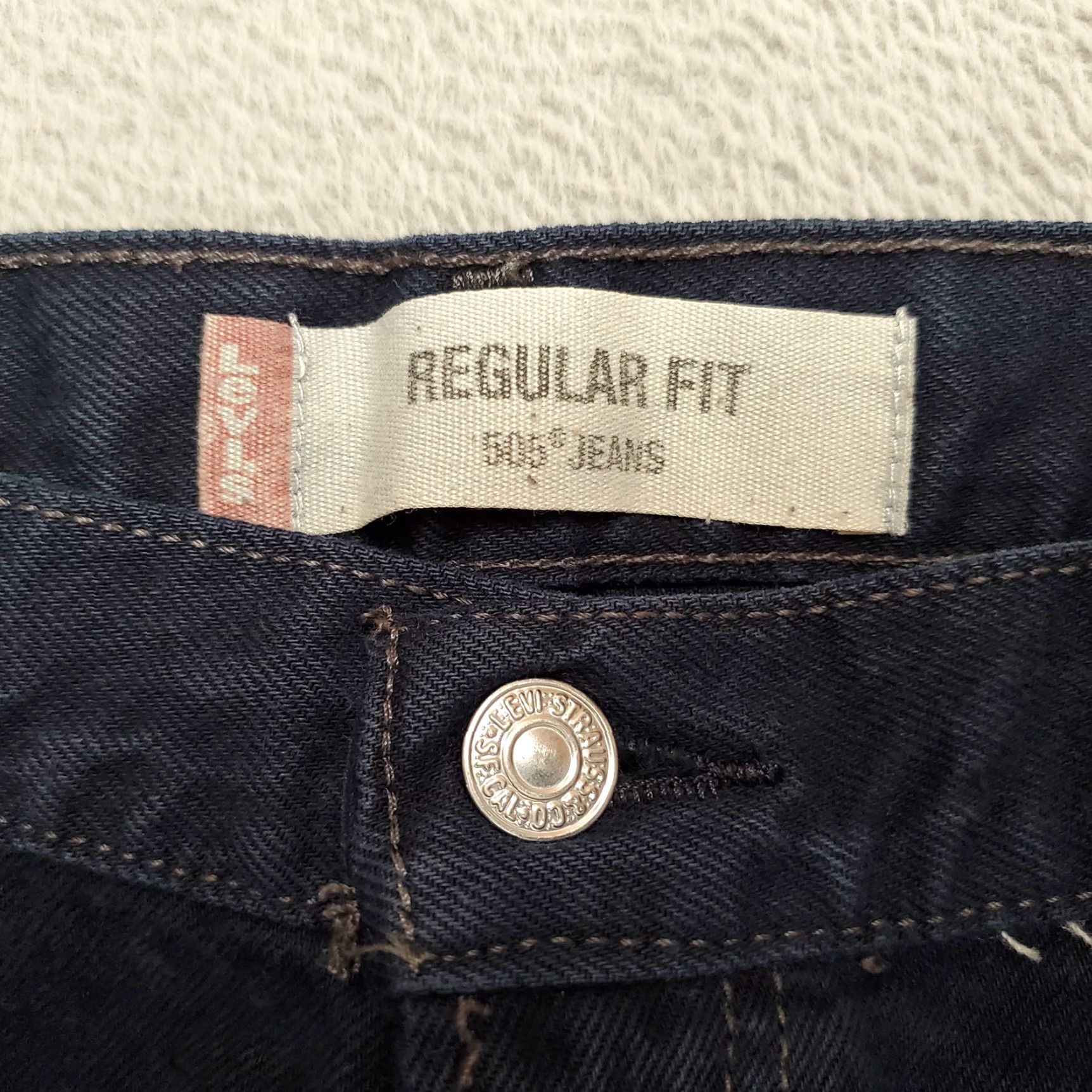 Denime Levi 505 Jeans Mens 38x30 Blue Denim Regular Fit Straight Leg Cotton Dark Wash USA American Size US 38 / EU 54 - 3 Thumbnail