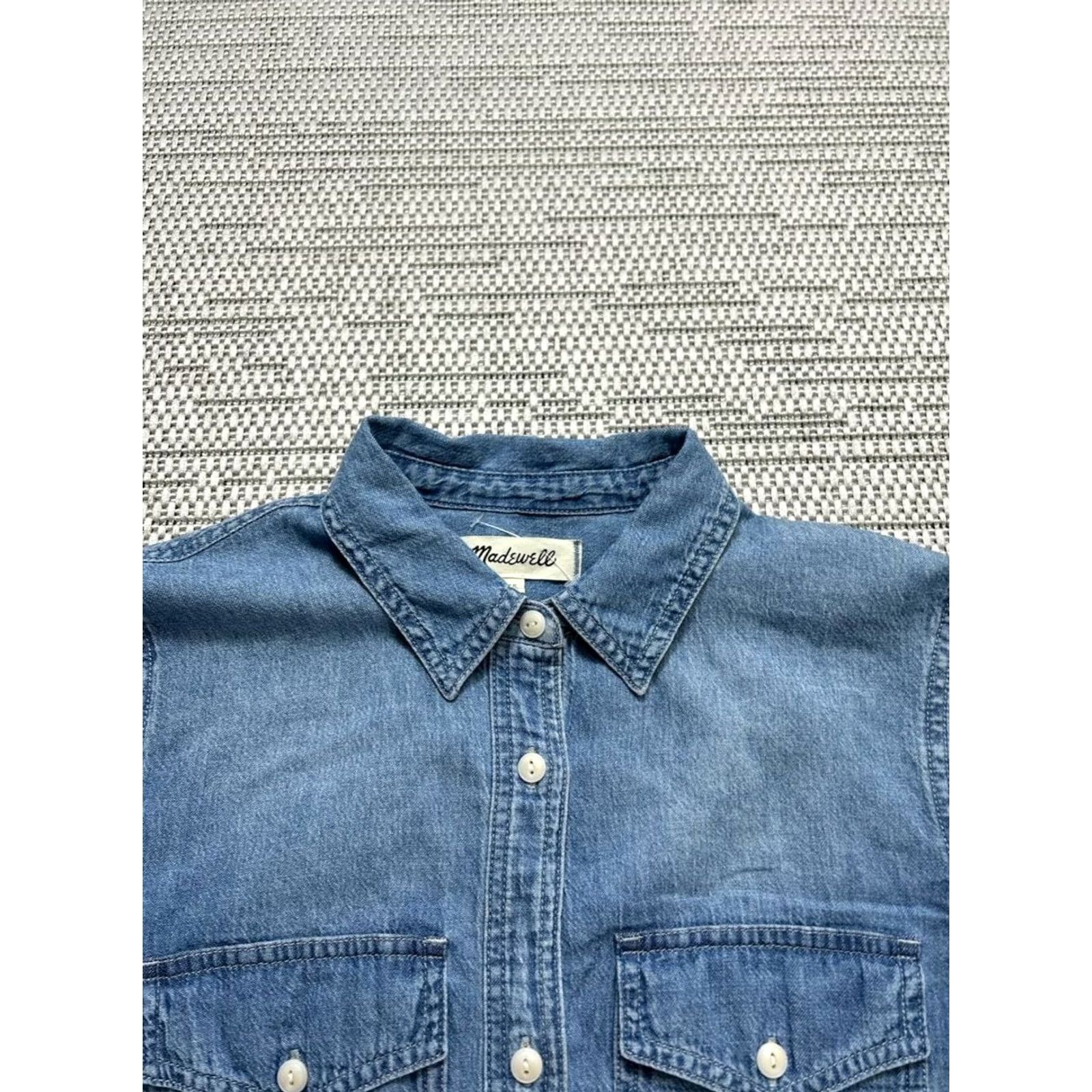 Madewell Madewell Shirt Womens XS Blue Cotton Denim Button Up Size XS / US 0-2 / IT 36-38 - 2 Thumbnail