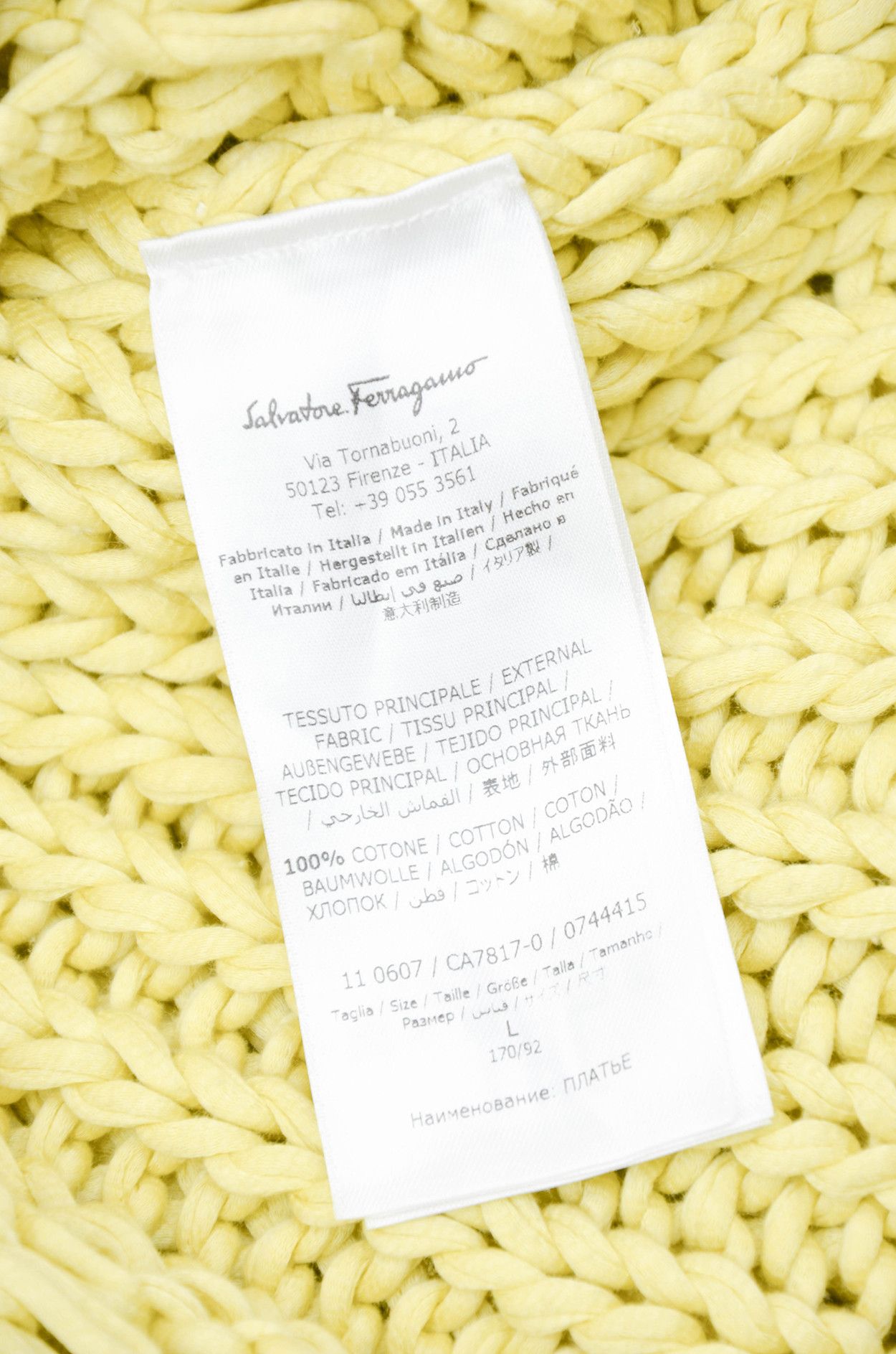 Salvatore Ferragamo Salvatore Ferragamo Open-Knit Cotton Maxi Dress Yellow - L Size L / US 10 / IT 46 - 7 Thumbnail