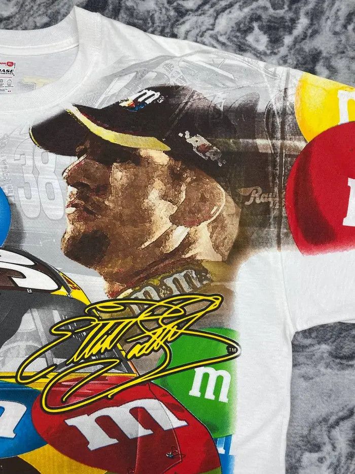 Vintage Chase Elliott Sadler M&M Nascar Racing T-Shirt AOP 2005 Size US XL / EU 56 / 4 - 6 Thumbnail