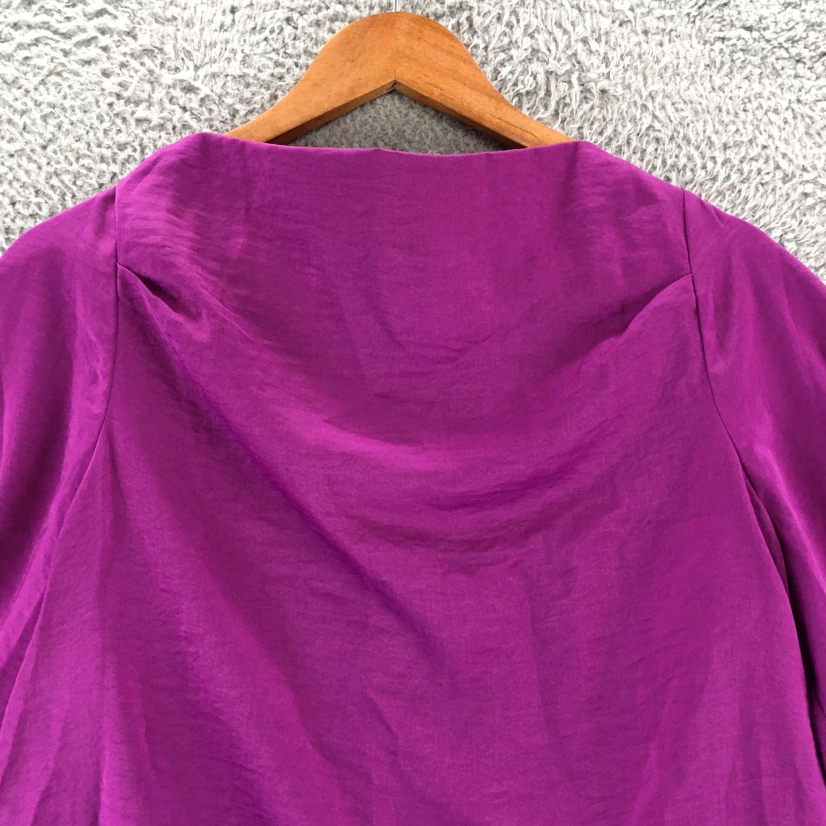 Worthington Worthington Puff Sleeve Blouse Top Womens S Purple 3/4 Sleeve Keyhole Back NWT Casual Basic Shirt Blouse Womens S Purple 3/4 Sleeve Keyhole Back NWT Size S / US 4 / IT 40 - 2 Thumbnail