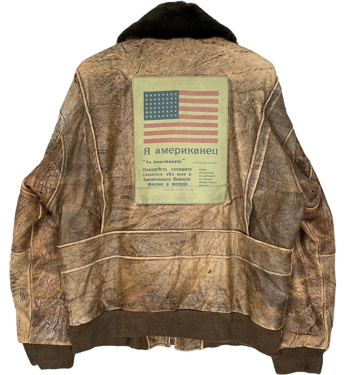 Vintage Vintage Military USAF US Army Bomber Flight Leather Jacket Size US XL / EU 56 / 4 - 11 Thumbnail