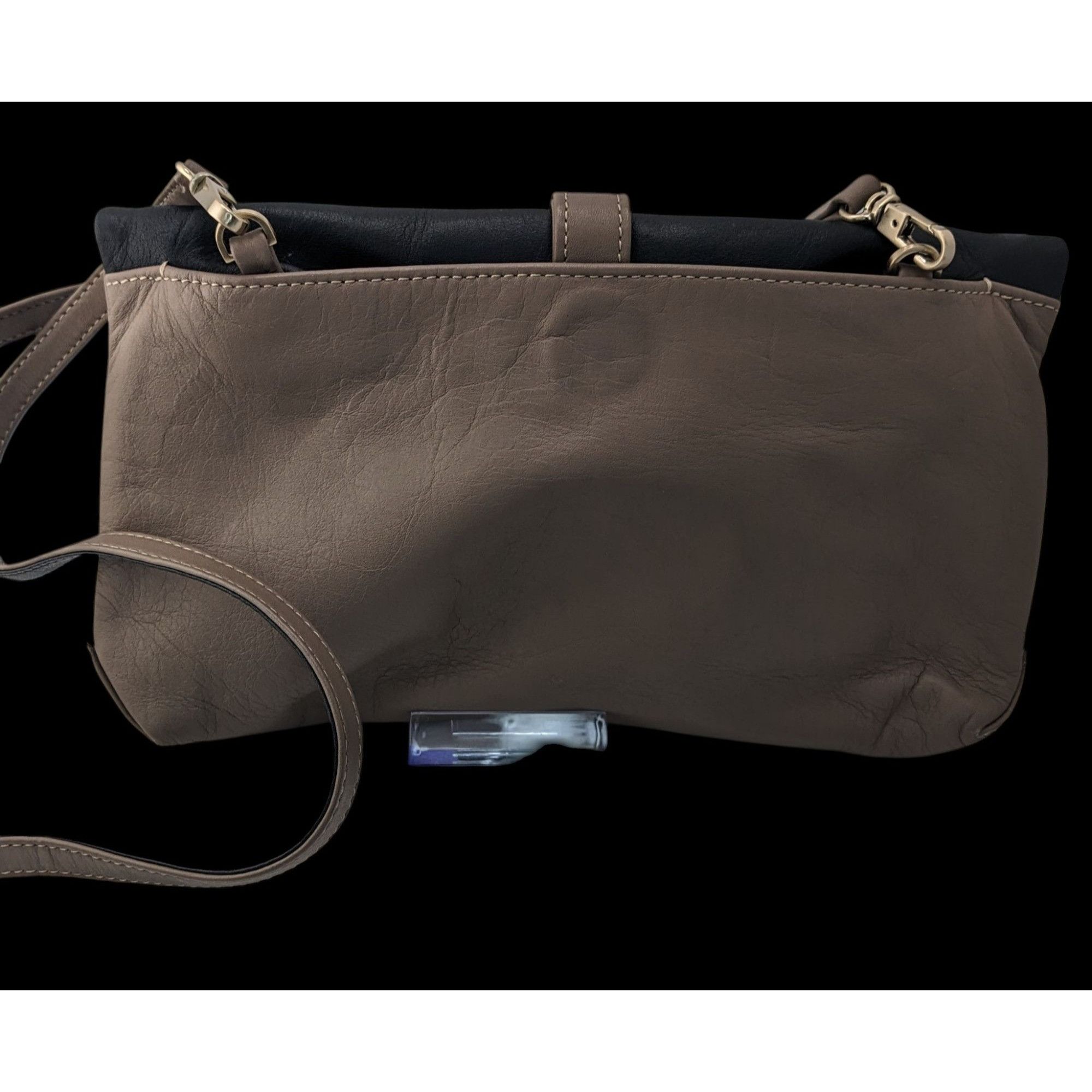 agnes b. Agnes B. Voyage Vintage Crossbody Bag In Black & Brown Leath Size ONE SIZE - 2 Thumbnail