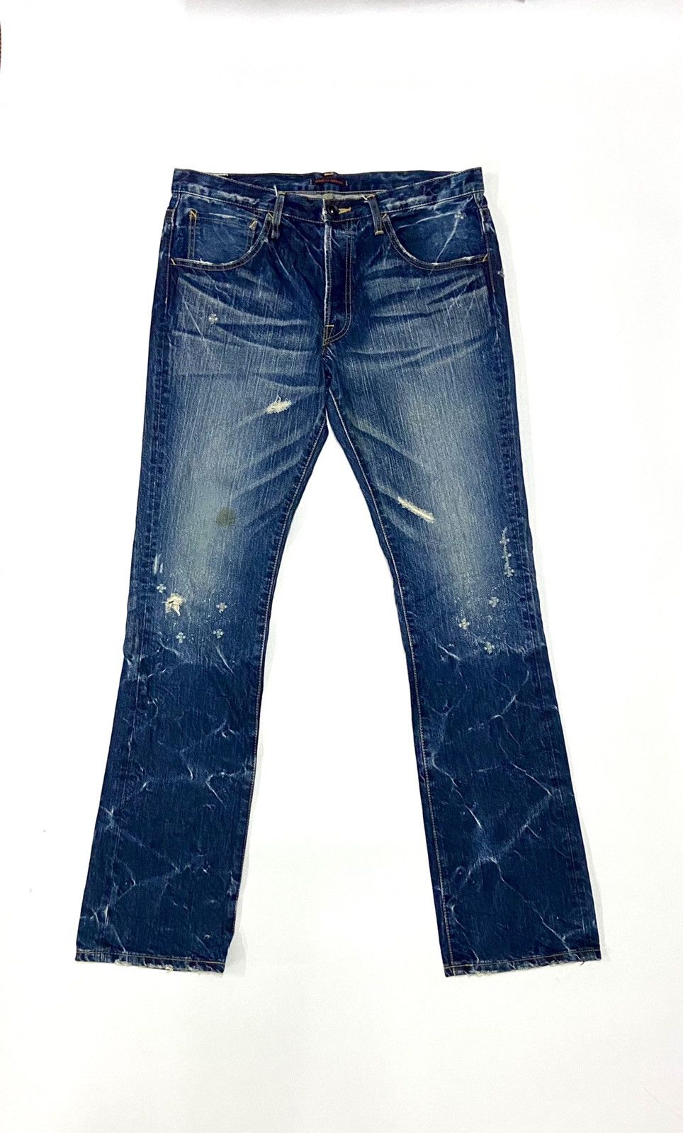 Japanese Brand BLUE WAY DISTRESSED JEANS Size US 34 / EU 50 - 3 Thumbnail