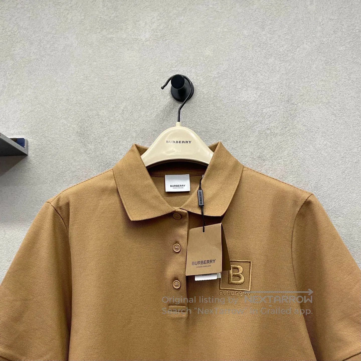 Burberry Burberry Coffee Color Short Sleeve Polo Shirt. Size US XL / EU 56 / 4 - 4 Thumbnail