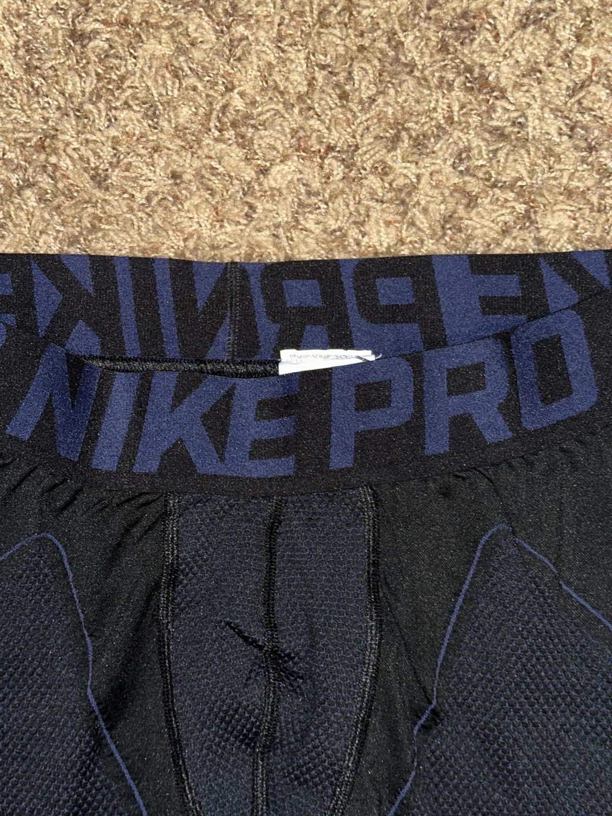 Nike Rare Nike Pro Hyperwarm Gamme Hyperwarm Black Blue Tights Size US 34 / EU 50 - 4 Thumbnail