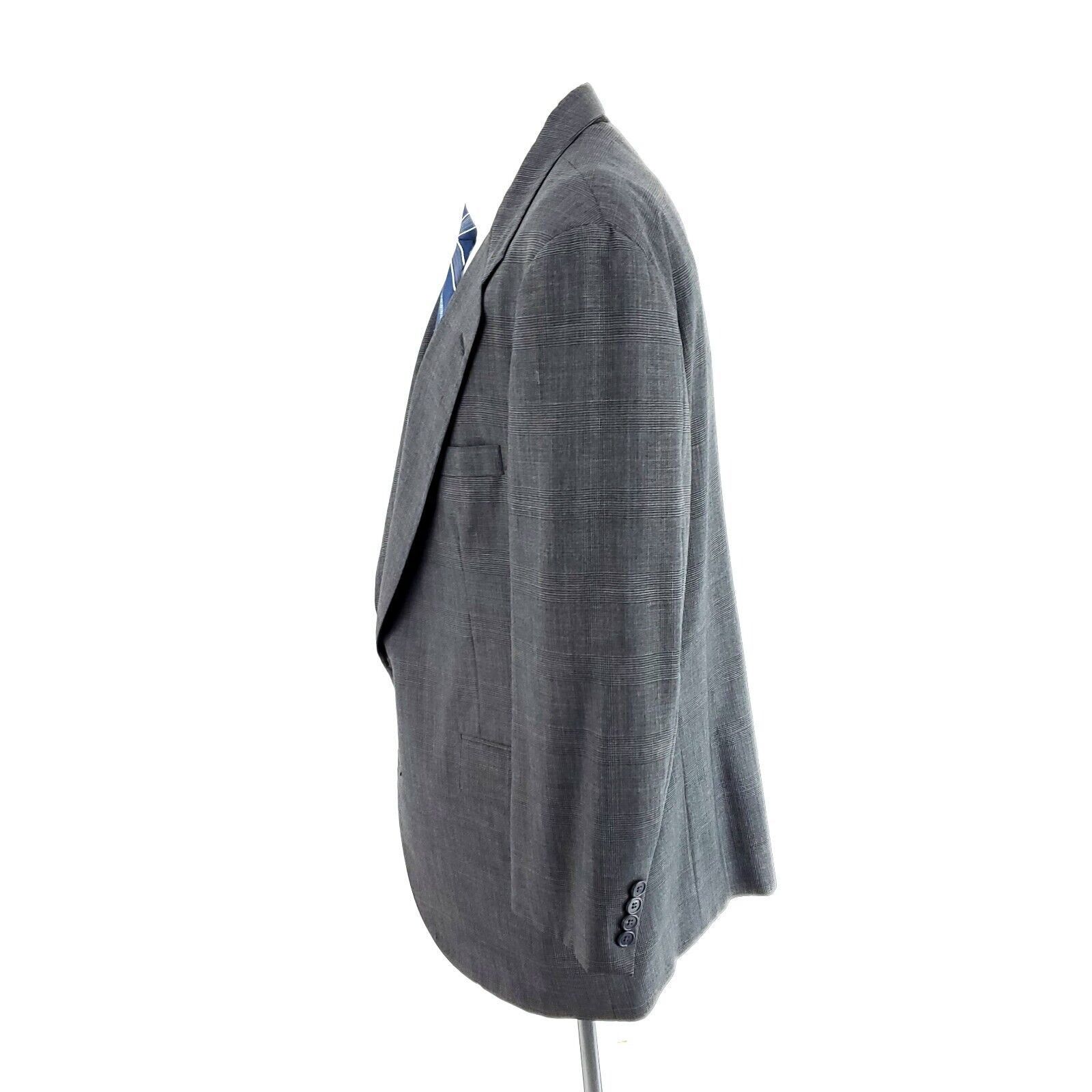 Southwick Southwick Wool 2 Button Blazer 42R Gray Plaid W/ Brown Teal Size 42R - 4 Thumbnail