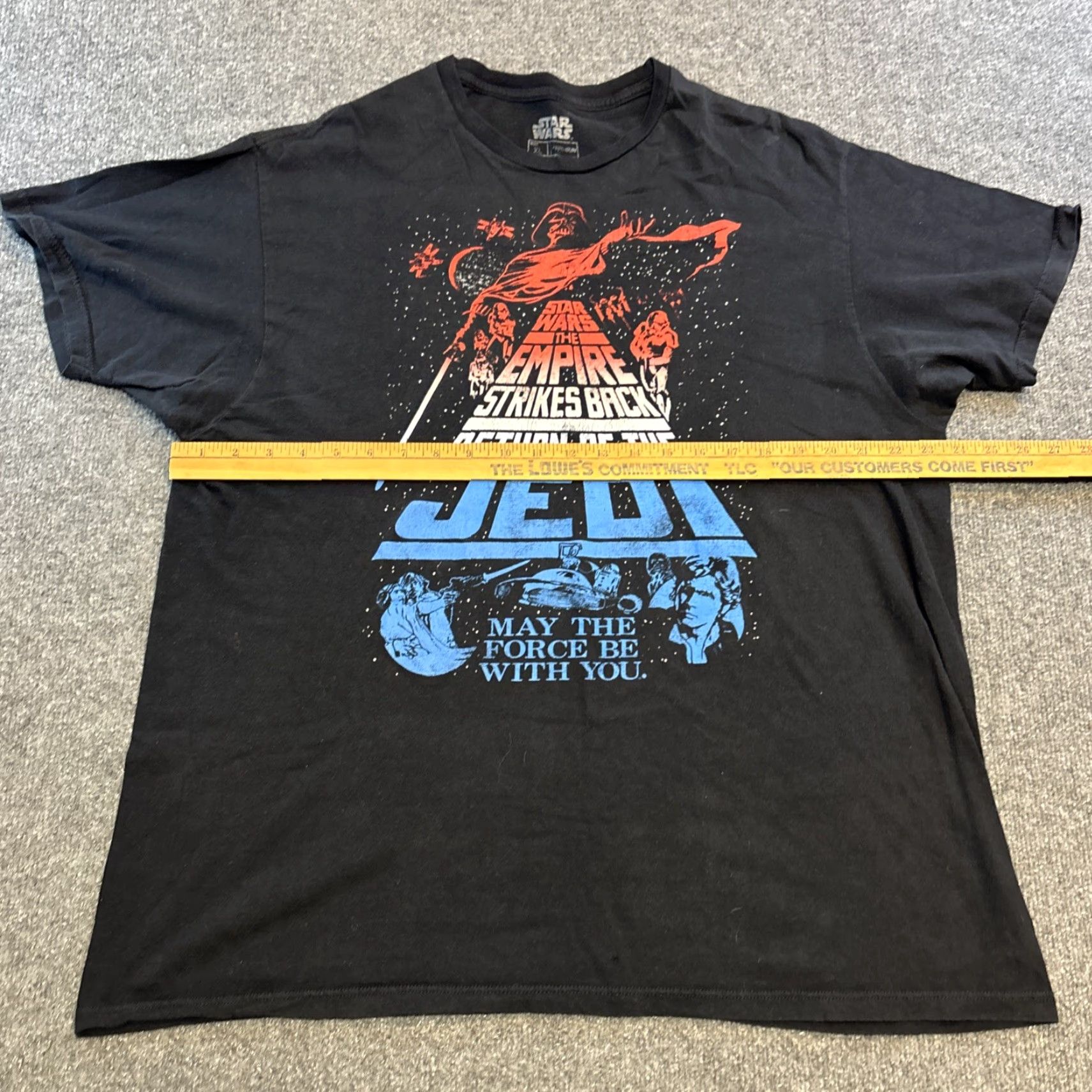 Star Wars Star Wars T-Shirt XL Black Crew Neck Short Sleeve Graphic Tee Empire Strikes Back Return Jedi Force Men Size US XL / EU 56 / 4 - 4 Thumbnail