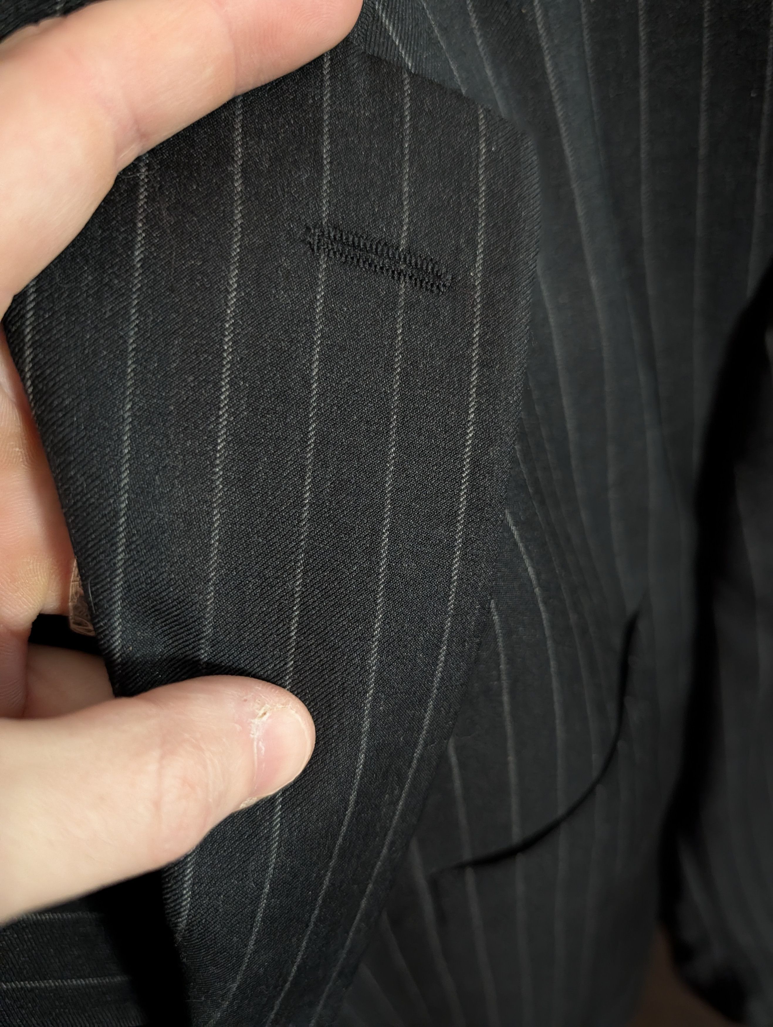 Zanieri Vitale Barberis Super 110s flannel wool striped jacket Size 44R - 7 Thumbnail