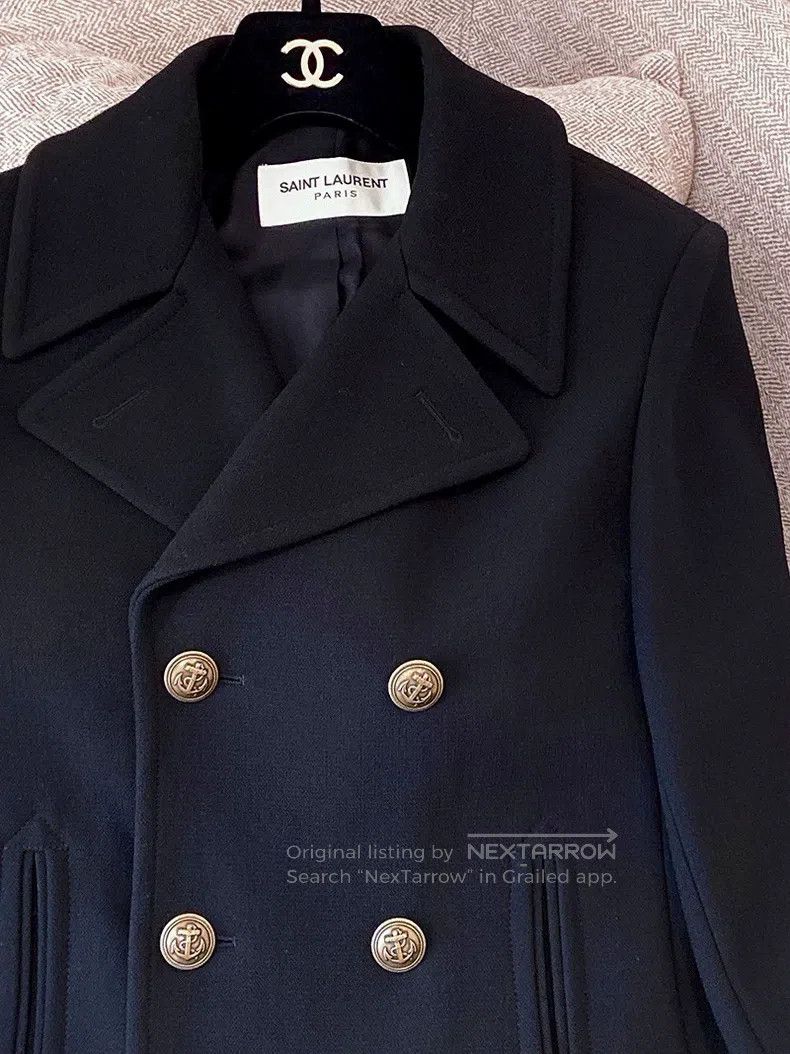 Saint Laurent Paris Saint Laurent Paris Navy anchor gold button coat Size XS / US 0-2 / IT 36-38 - 3 Thumbnail