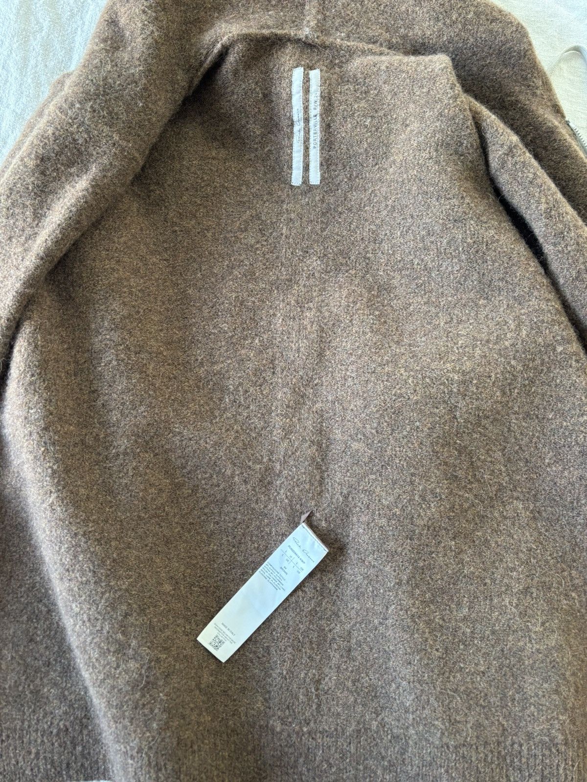 Rick Owens FW24 brown alpaca wool knit zip hoodie