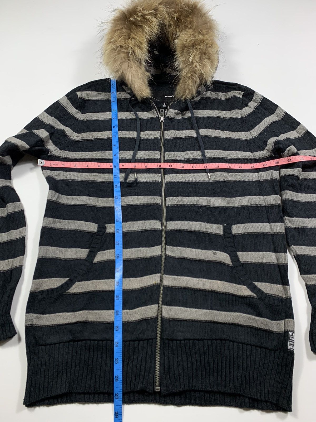 14th Addiction Japanese Hurley Stripe Zip Fur Hoodie lgb style Size US M / EU 48-50 / 2 - 5 Thumbnail
