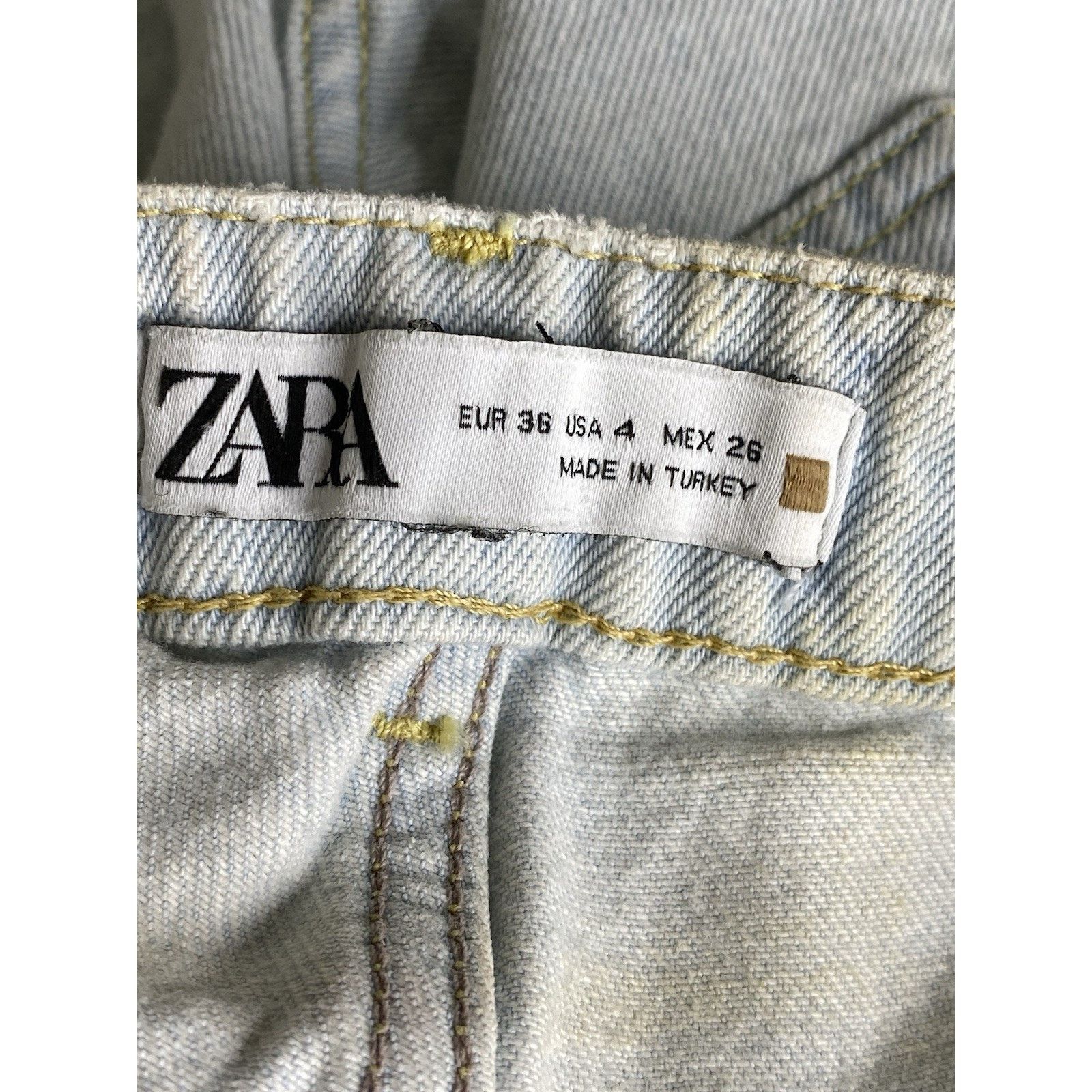 Zara Zara Womens Size 4 Ultra High Rise Wide Leg Cargo Jeans Size 27" / US 4 / IT 40 - 7 Thumbnail