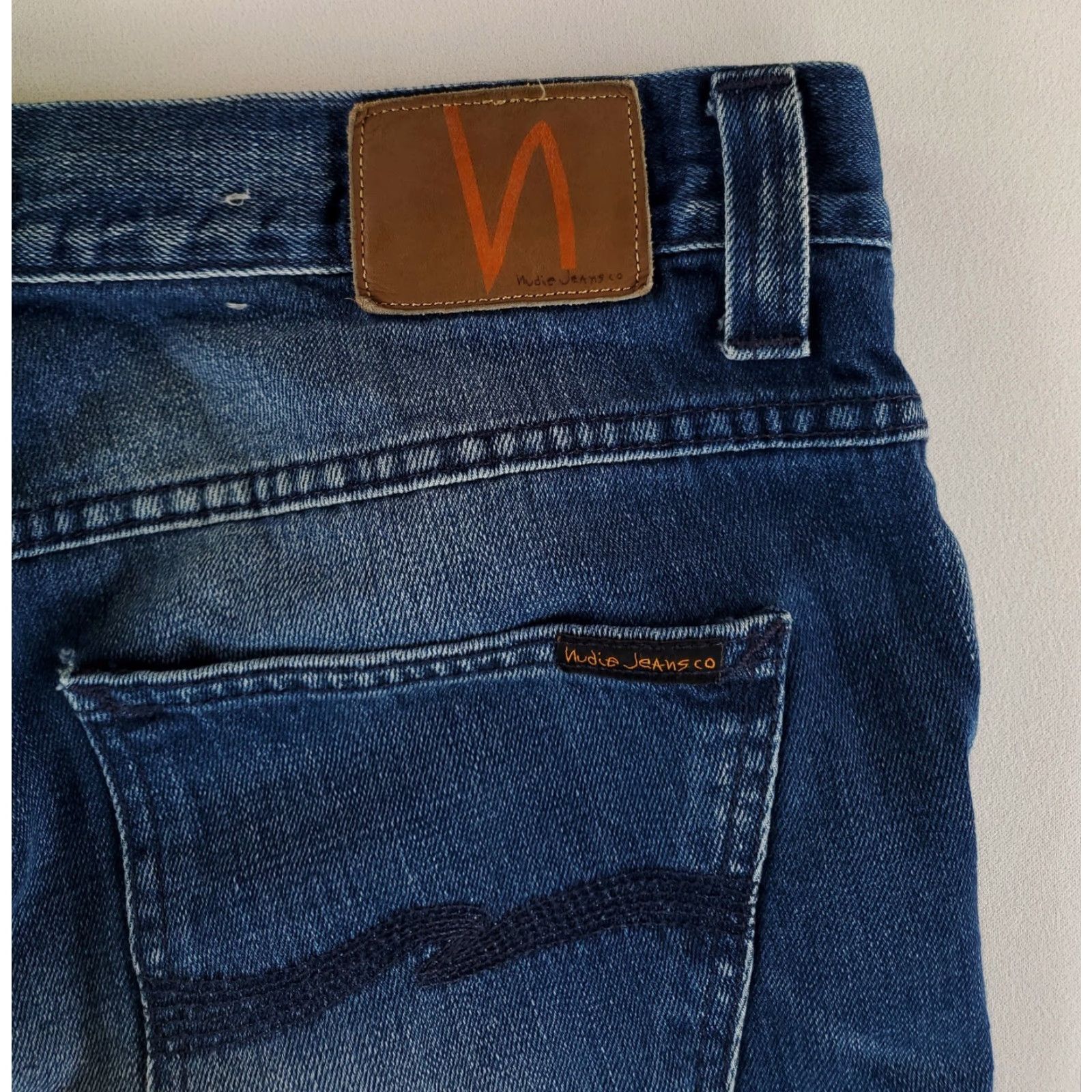 Vintage **Nudie Blue Grim Tim Mens Straight Jeans 37** User: Nudie Blue Grim Tim Mens Straight Jeans 37 Size US 37 - 6 Thumbnail