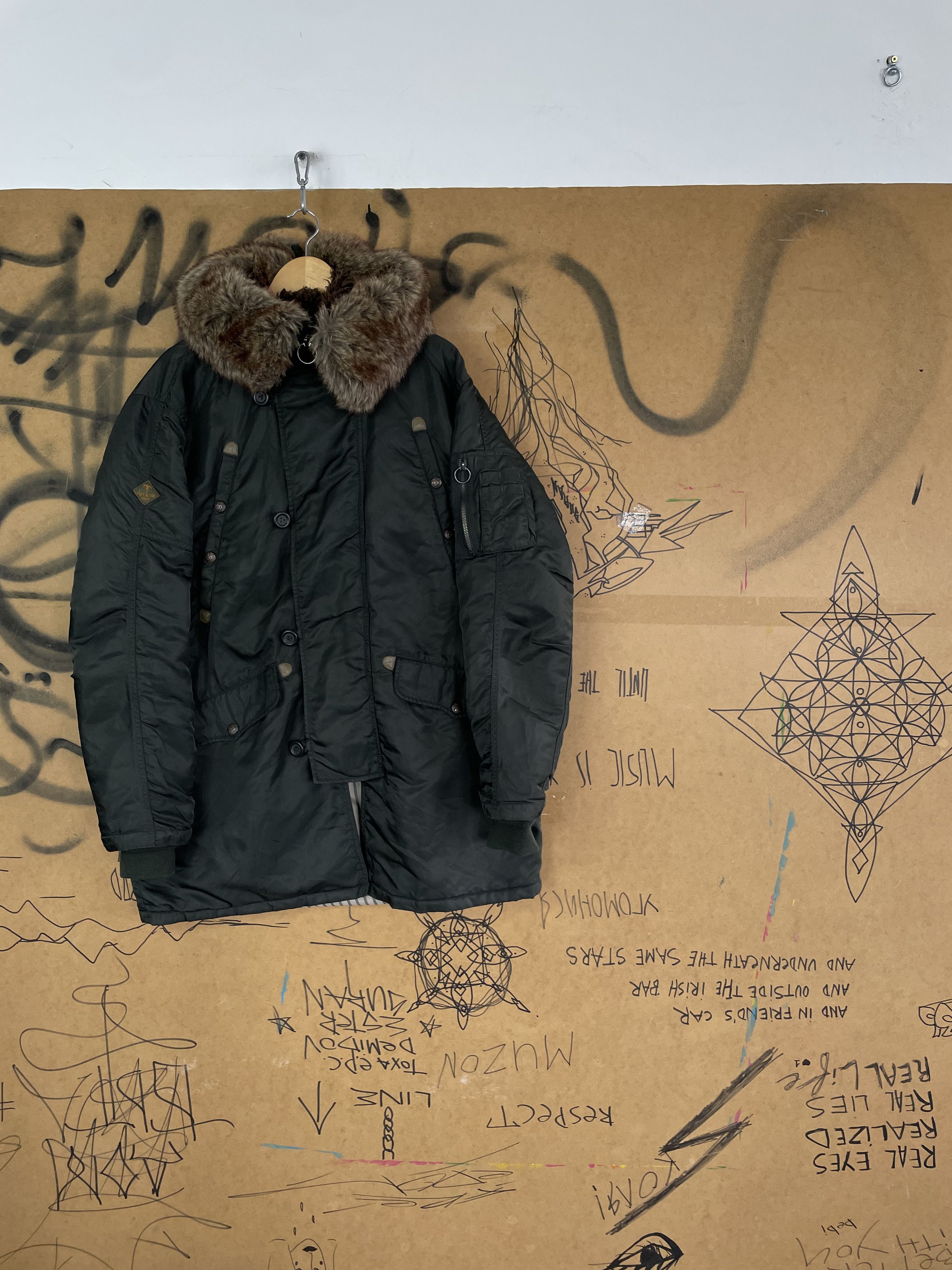 Diesel × Vintage Diesel n-2B jacket khaki y2k Size US XL / EU 56 / 4 - 6 Thumbnail