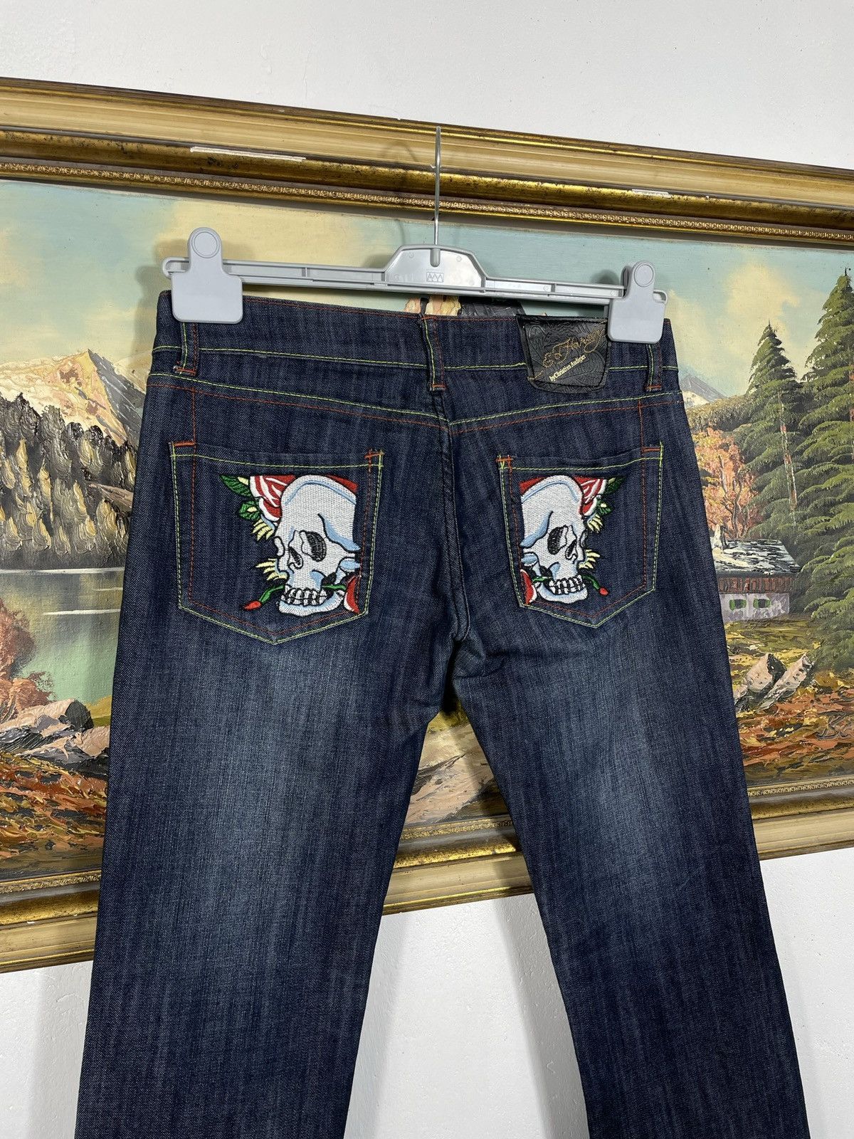 Ed Hardy × Vintage Ed Hardy Vintage Y2k Low Rise Denim Trousers Jeans Drip Swag Size 28" / US 6 / IT 42 - 9 Thumbnail